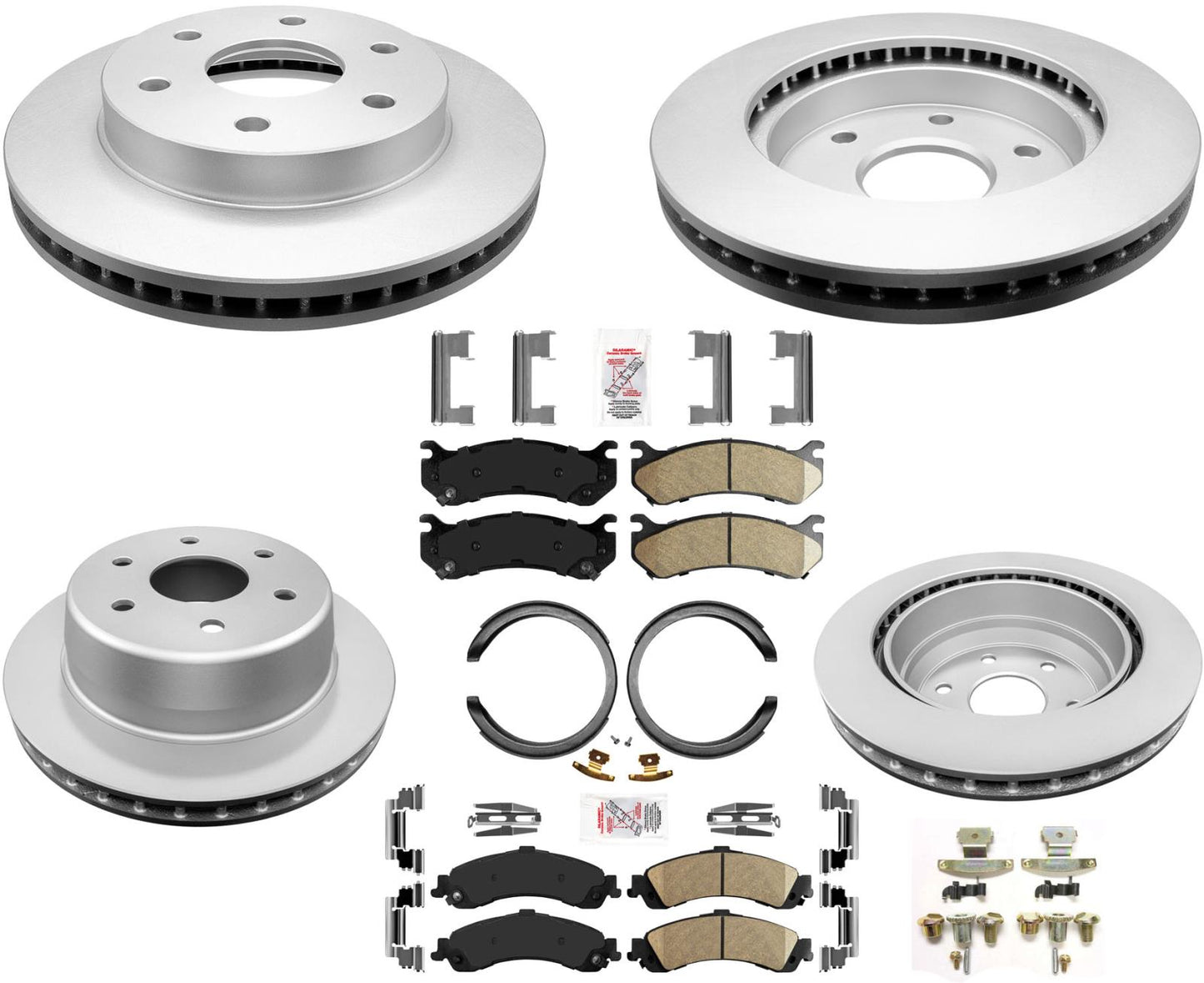 Rotors Brake Pads Parking Shoes Springs for Chevrolet Tahoe 00-06 4 Wheel Drive