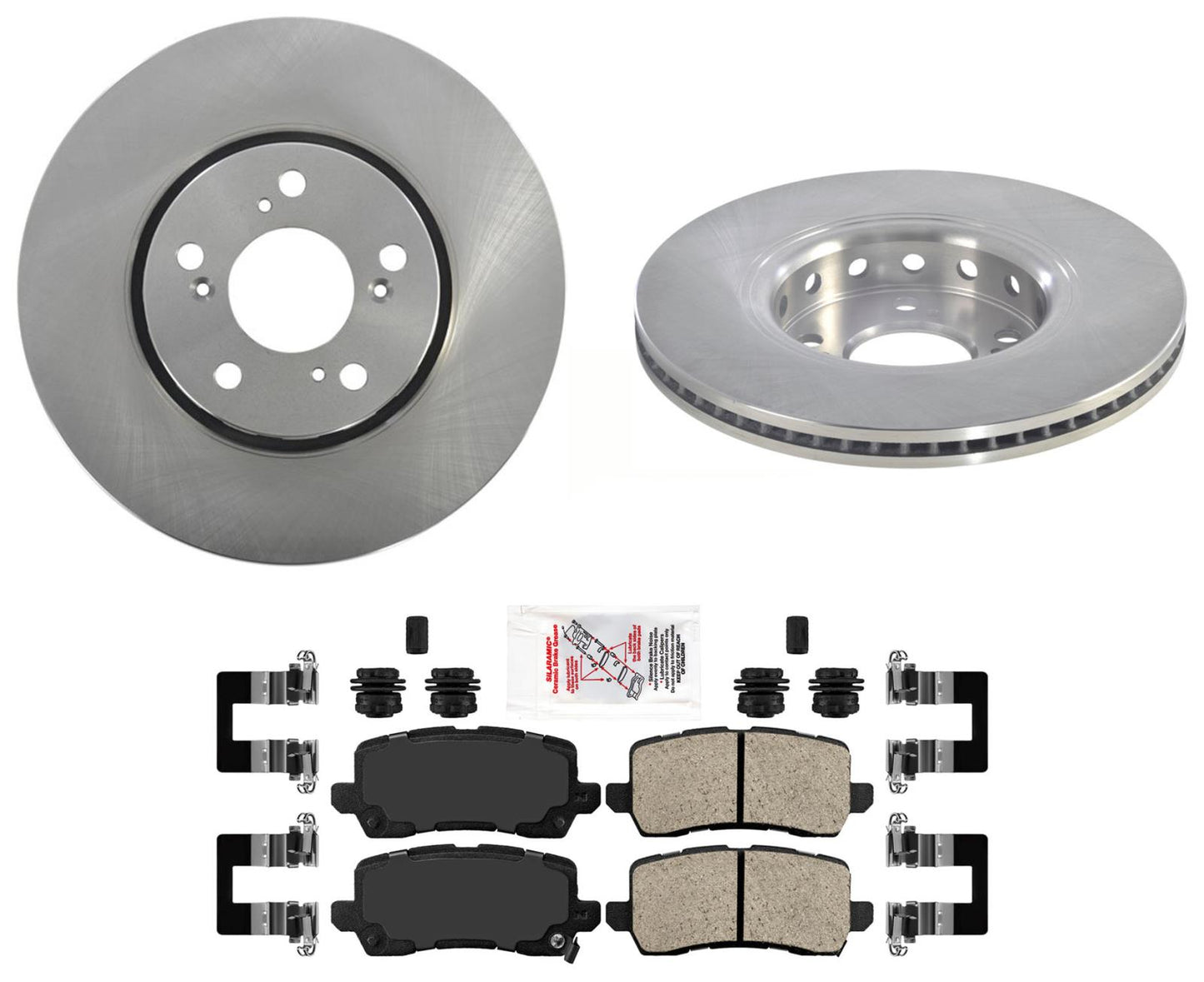AmeriBRAKES Rear Rotors & Ceramic Brake Pads For Acura RLX 2014-2020