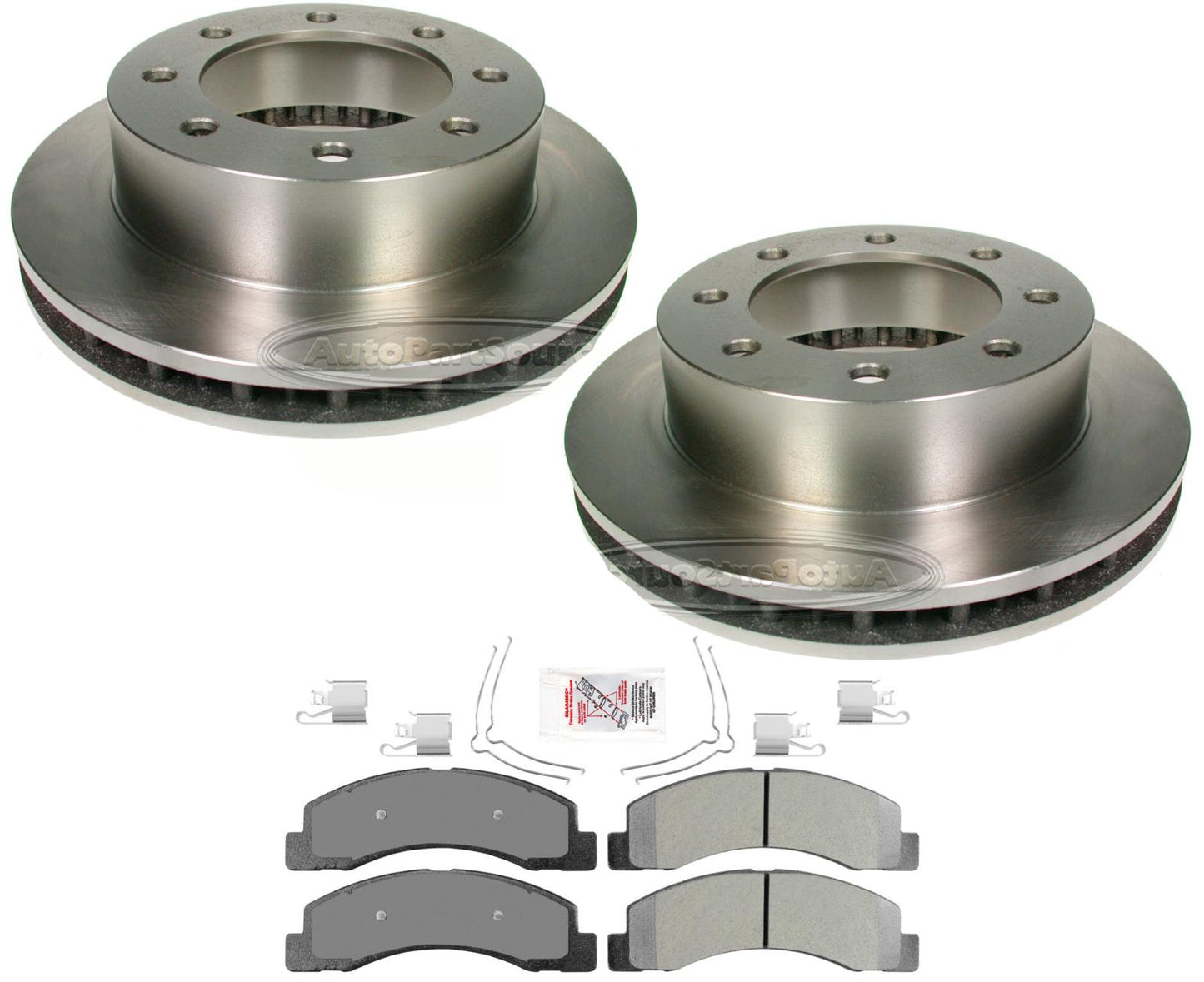 Se adapta a rotores de disco de freno delanteros y pastillas de freno Ford Super Duty F250 1999.