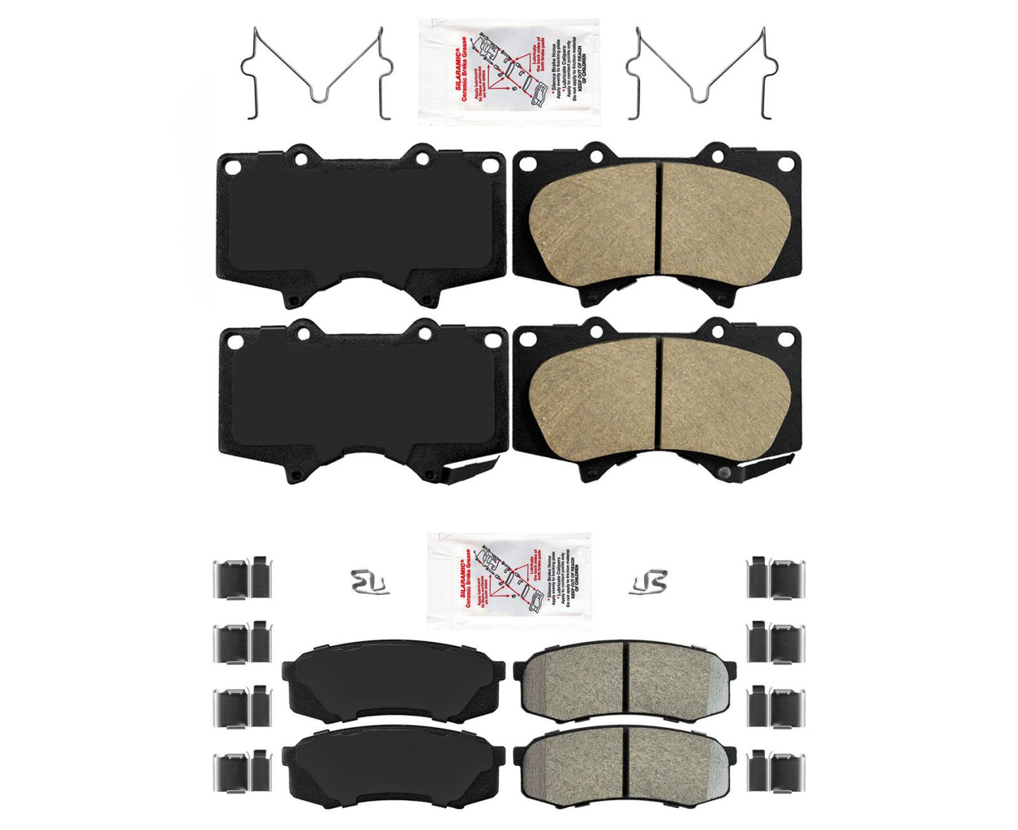 AmeriBRAKES Front & Rear Brake Pads For Toyota 4Runner 2010-2021 4.0L V6
