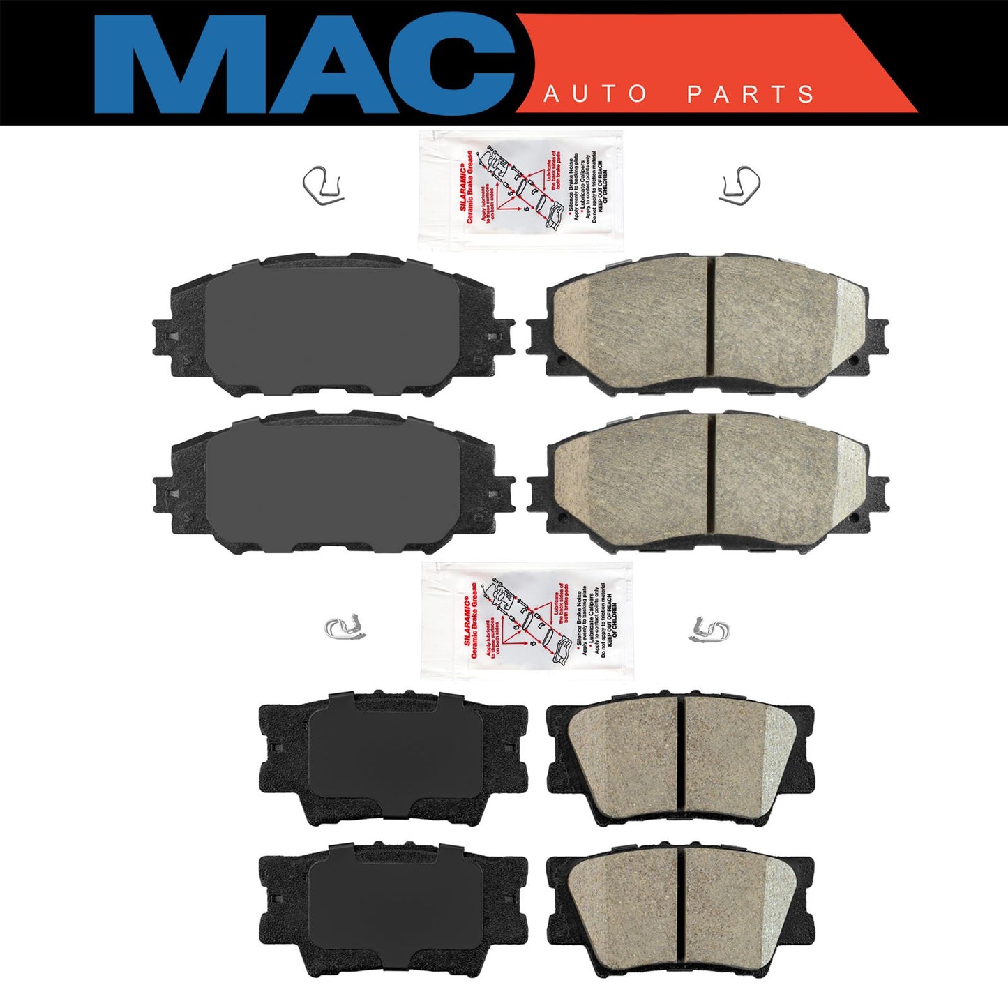 Ceramic Front + Rear Pad FOR HS250H 2013-2018 Toyota Rav4 WITH 275mm Front Rotor