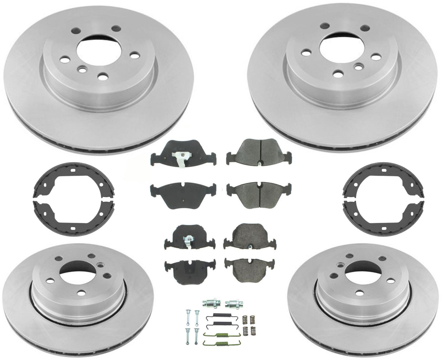 For 2004 2009 2010 BMW X3 Front & Rear Brake Rotors & Brake Pads & Parking Shoes