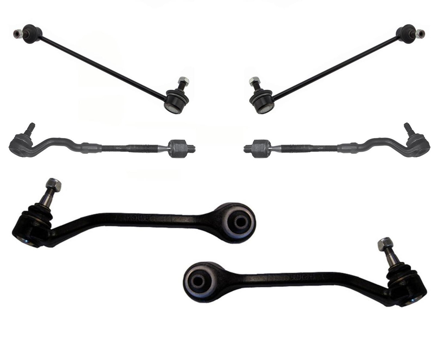 Brazos de control delanteros, barras de acoplamiento, barras estabilizadoras, 6 piezas para BMW X3 2004-2010