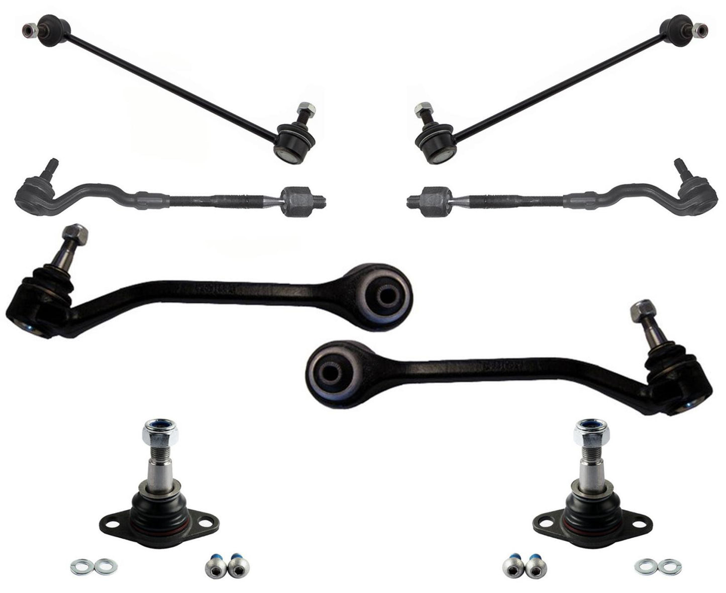 Front Control Arms Tie Rods Sway Bar Links 8pc Fits 2008-2010 BMW X3