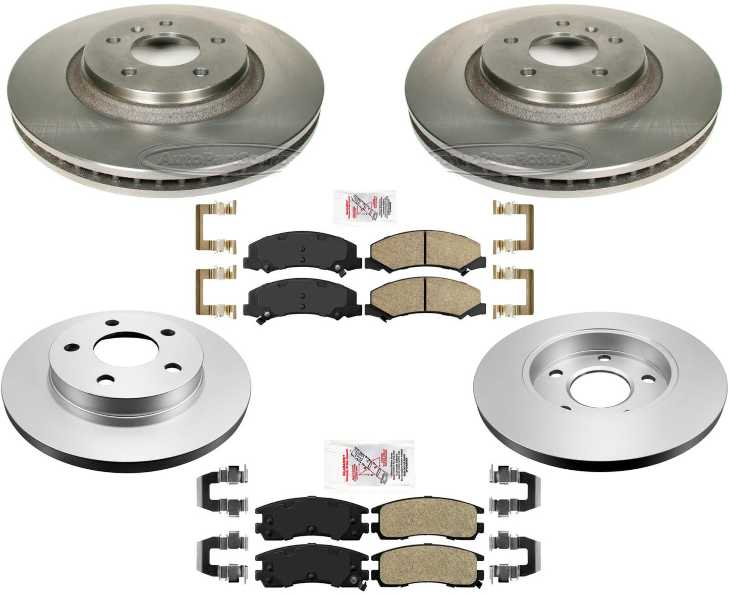 Premium Disc Brake Rotors Ceramic Pads Hardware For 2008-2009 Buick LaCross 5.3L