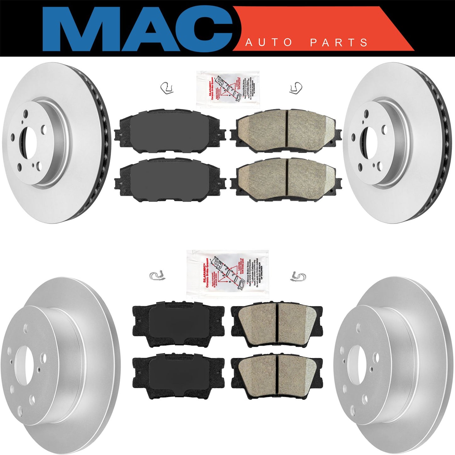 2006 - 2012 Toyota Rav 4 Front & Rear Ceramic Brake Pads & Rotor FOR NO 3rd Row