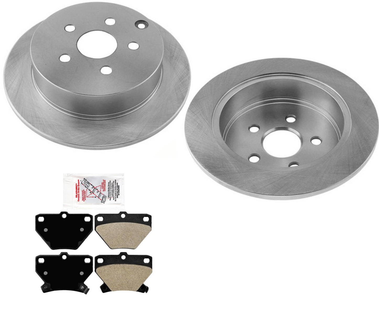 Fits 2005-2006 Toyota Corolla 1.8L Rear Brake Disc Rotors & Brake Pads