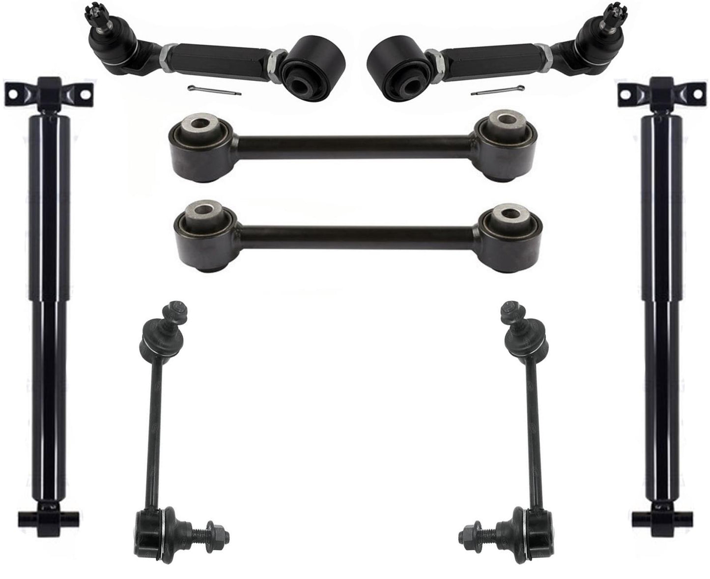 Amortiguadores traseros brazos ajustables superiores y brazos delanteros inferiores para Honda Pilot 2009-2015