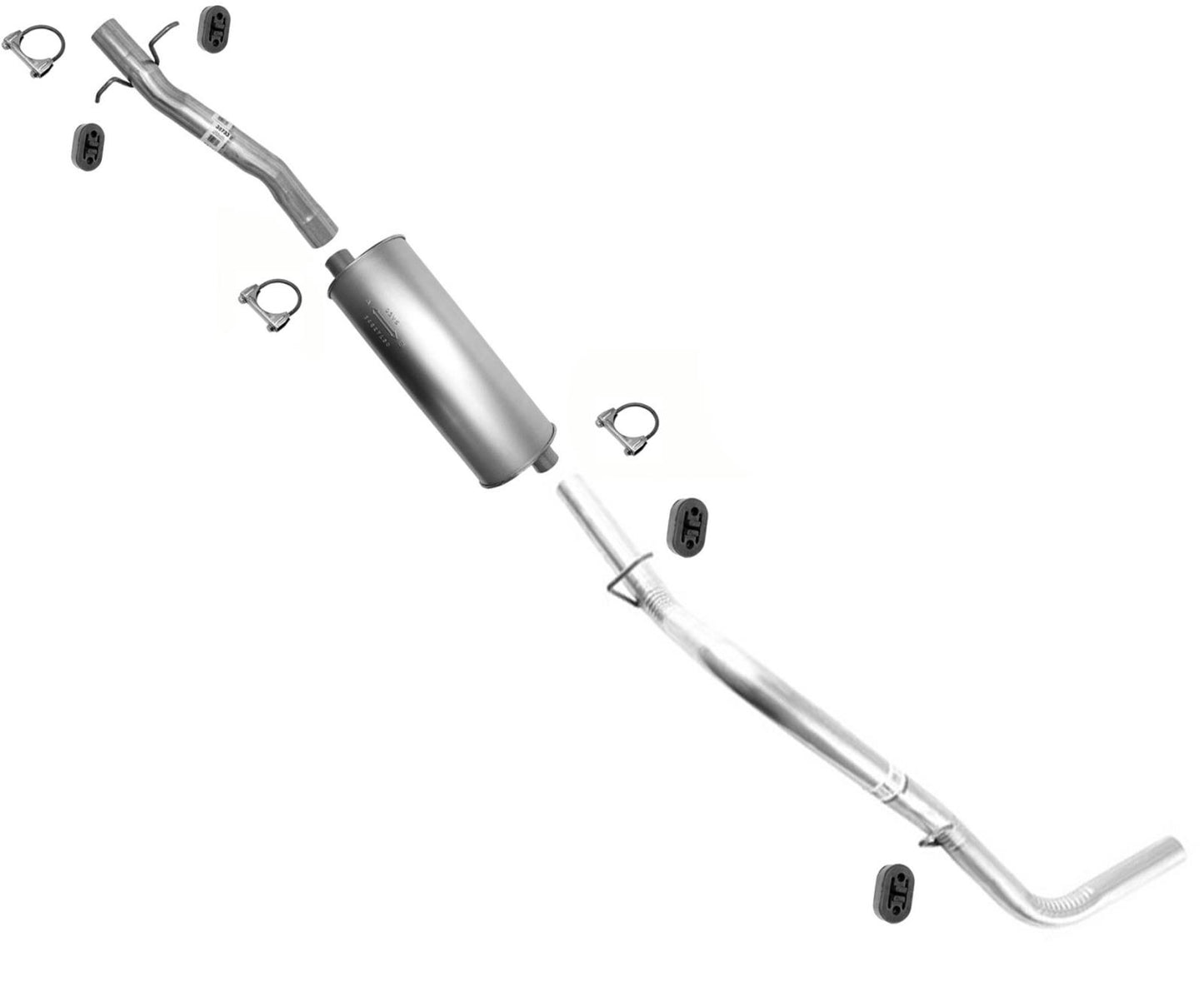Fits 00-03 Dakota Rear Wheel Drive Quad Cab 3.9 4.7 5.9 Muffler Exhaust System