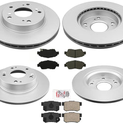 Fits 09-11 Civic 1.3L Hybrid Frt & Rear Rotors Ceramic Pads  + Combi Kit 6Pc
