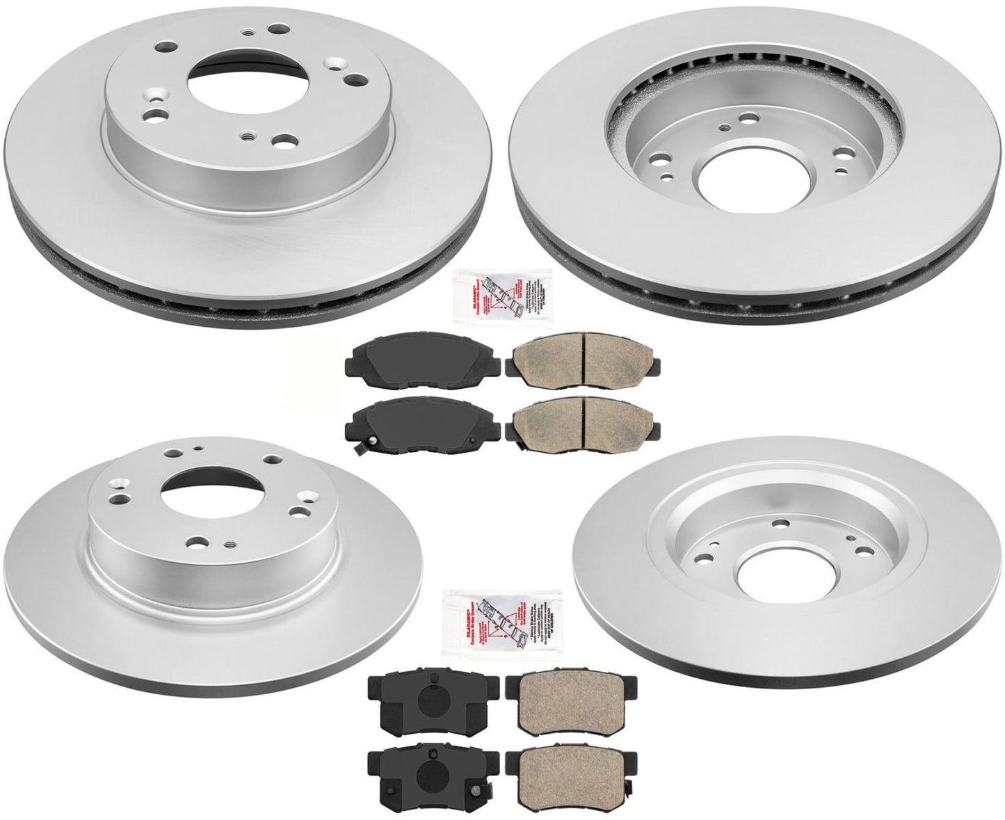 Fits 2006-2011 Civic EX 1.8L Frt & Rear Rotors Ceramic Pads + Combi Kit 6Pc