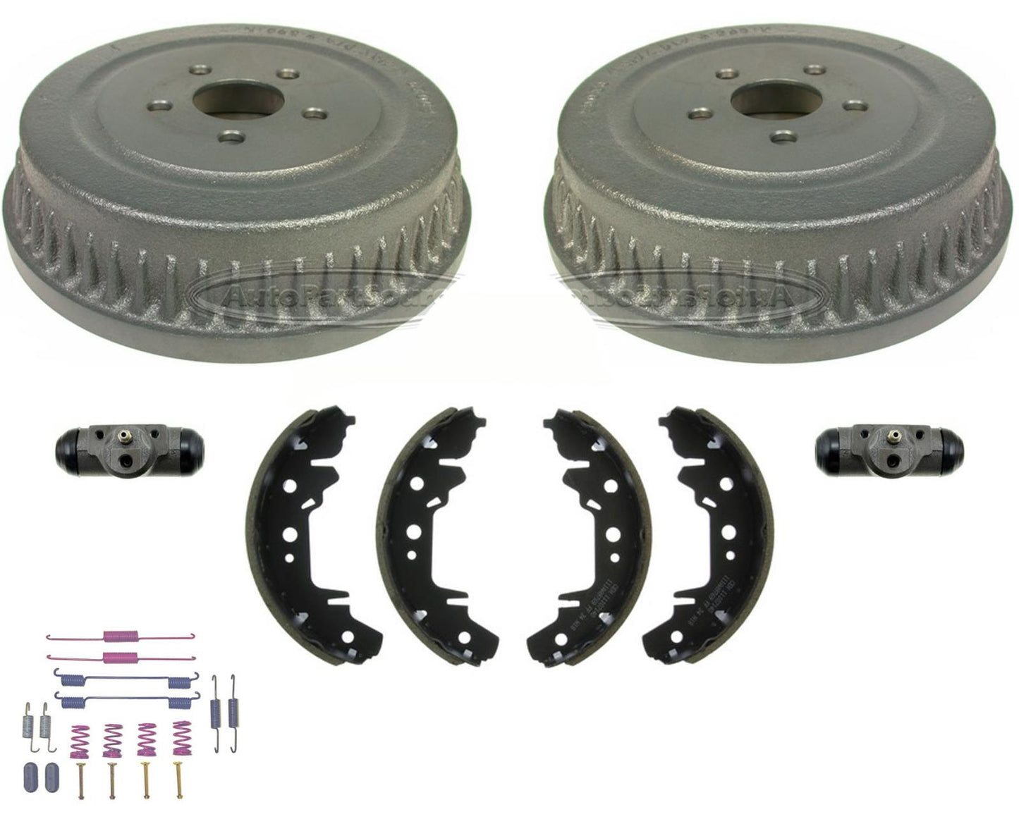 Rear Brake Drums Brake Shoes Hardware for Dodge Caravan 14 Inch Rims 1996-2000