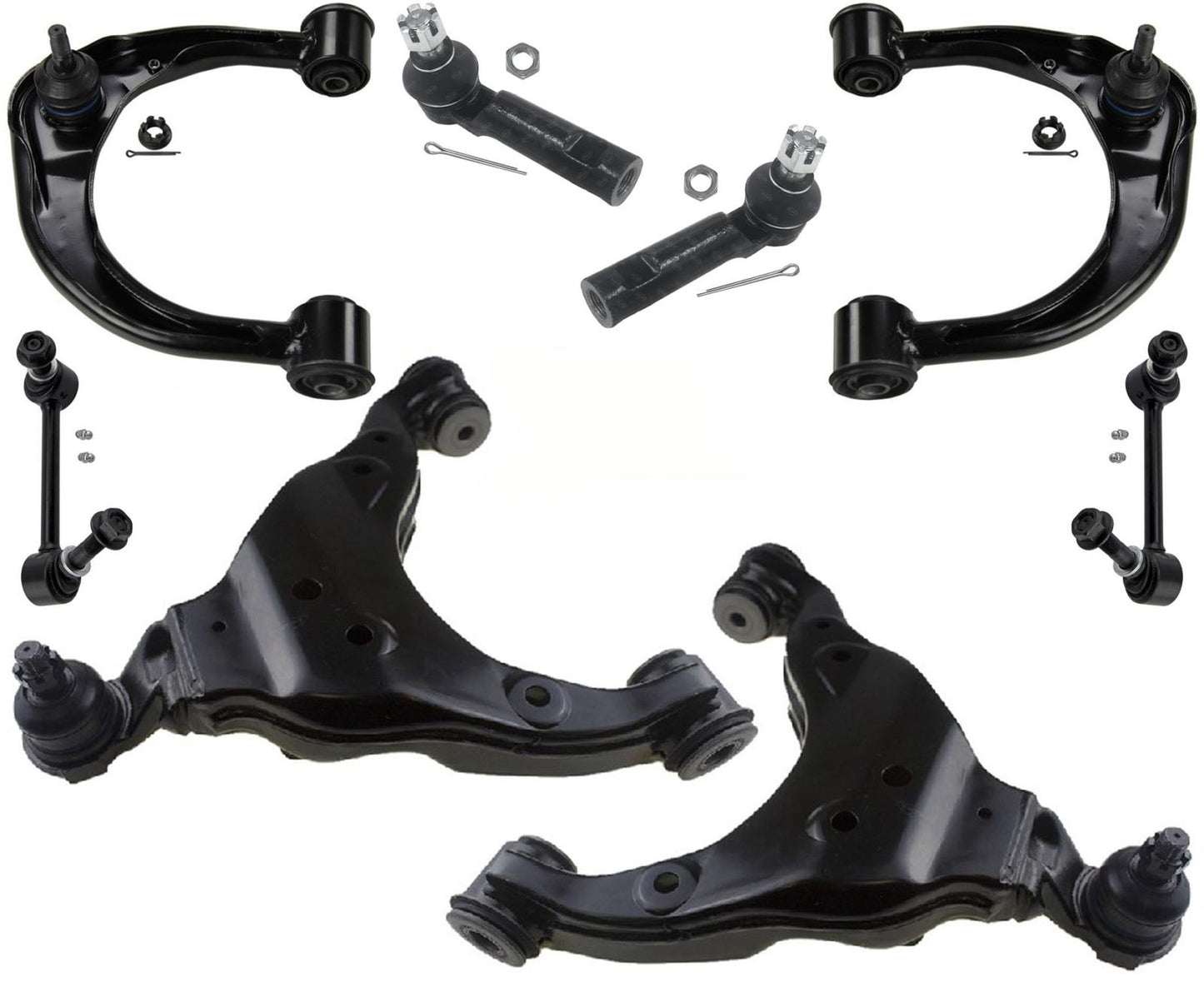 Front Upper Lower Control Arms Tie Rods & Links For Toyota Tacoma 2016-2023