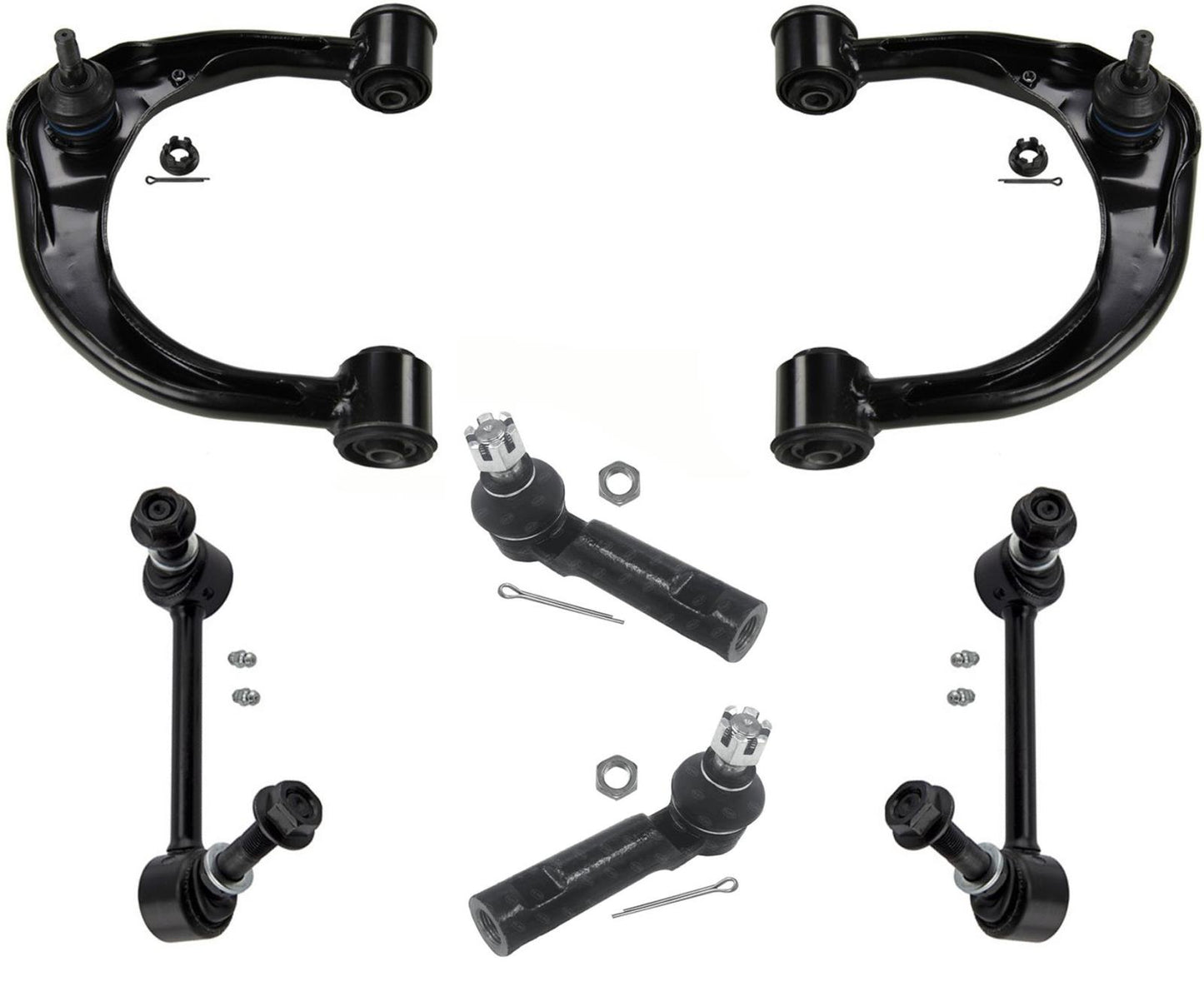 Front Upper Lower Control Arms Tie Rods Links BJ Fits 2016-2023 Toyota Tacoma