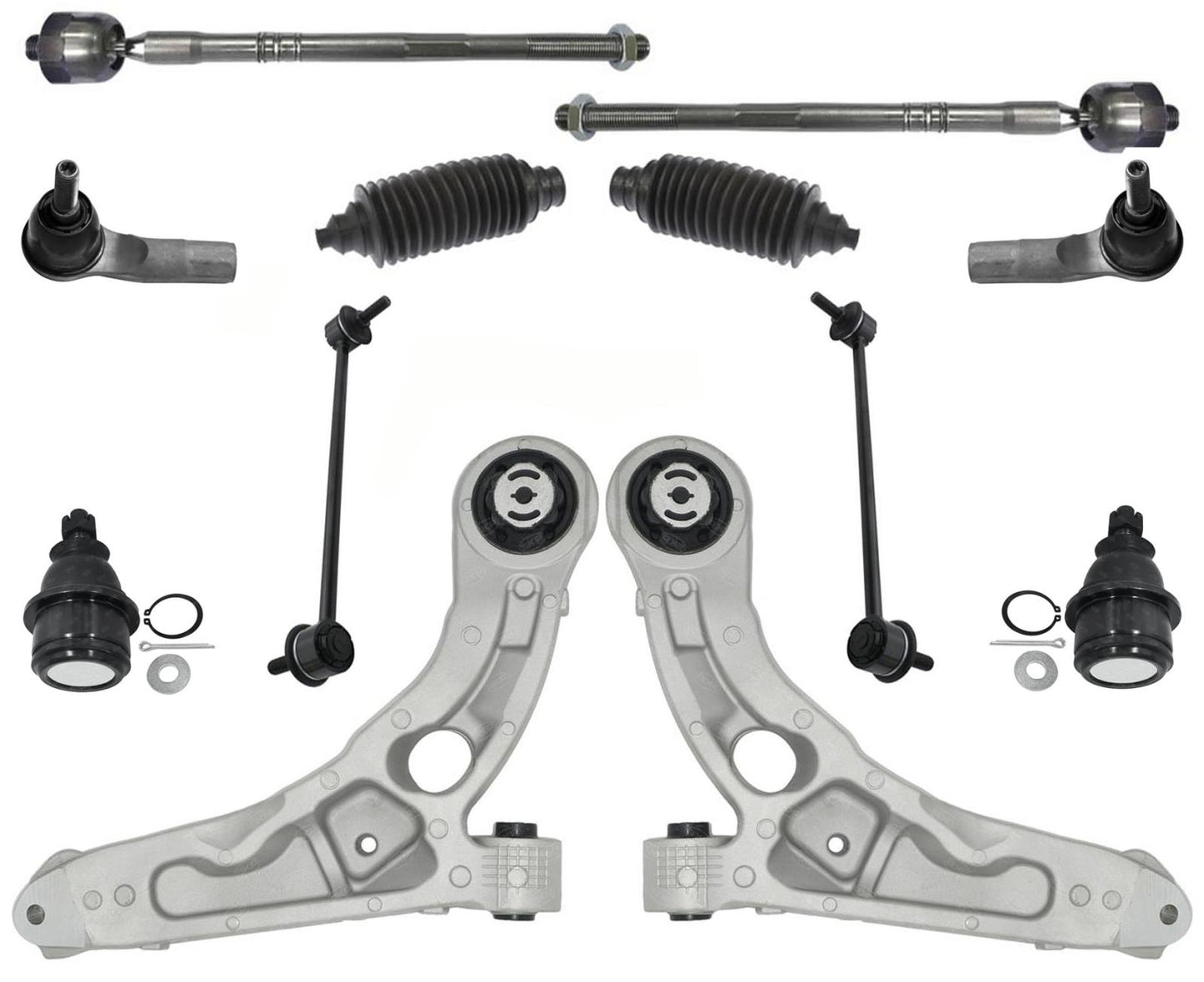 Brazos de control inferiores delanteros, rótulas, varillas de amarre, enlaces para Jeep Cherokee 2014-2018