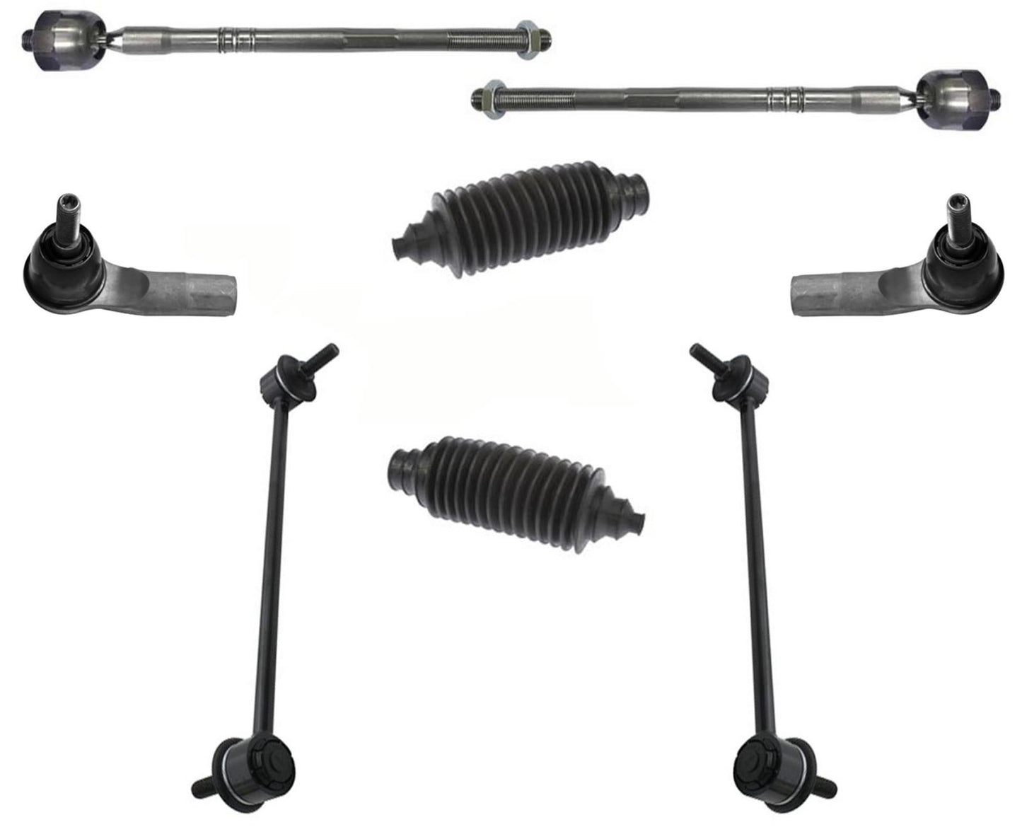 Front Inner & Outer Tie Rods Sway Bar Links For 2014-2018 Jeep Cherokee
