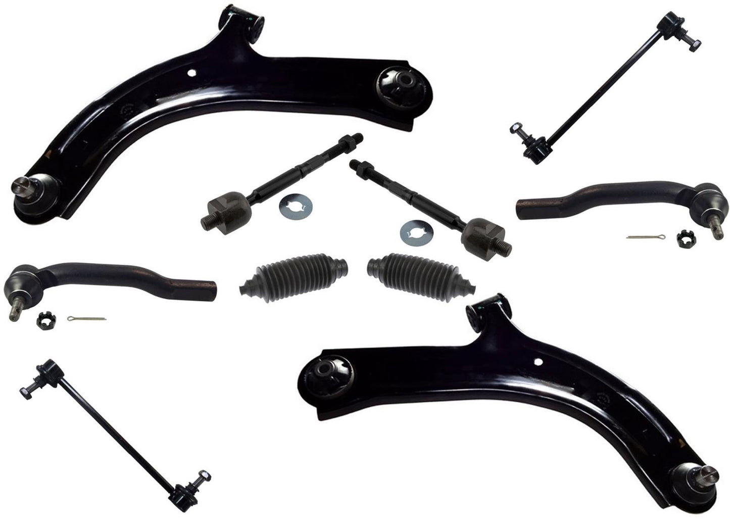 Brazos de control inferiores delanteros y varillas interiores y exteriores para Nissan Versa 2007-2011