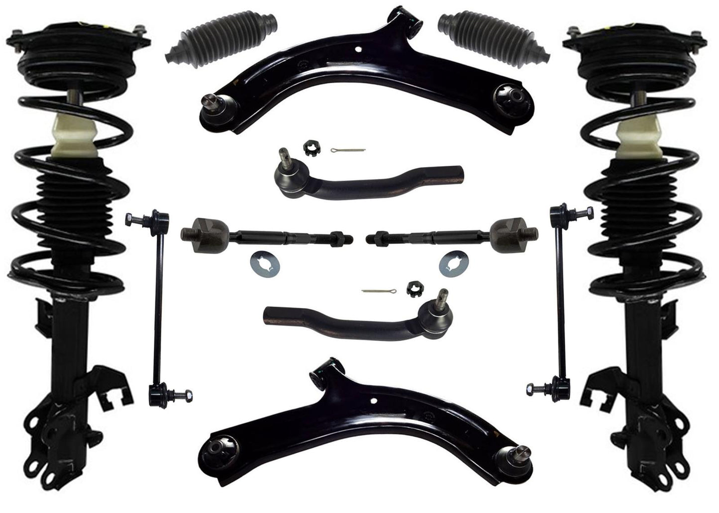 Brazos de control inferiores de puntales delanteros y varillas interiores y exteriores para Nissan Versa 2007-2011