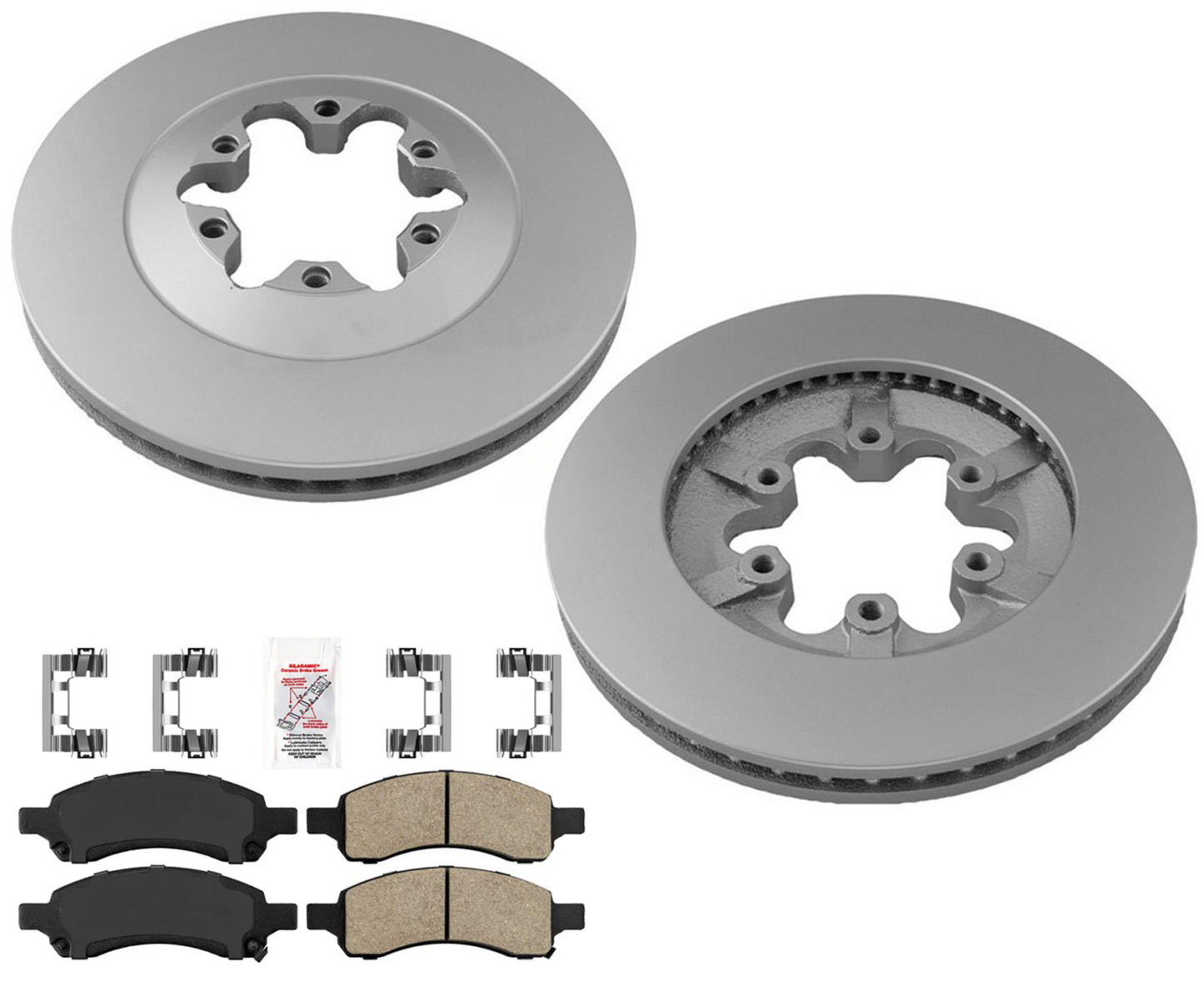 Rotores de freno de disco estilo OE recubiertos, pastillas de cerámica, 3 piezas Chevrolet Colorado 09-12