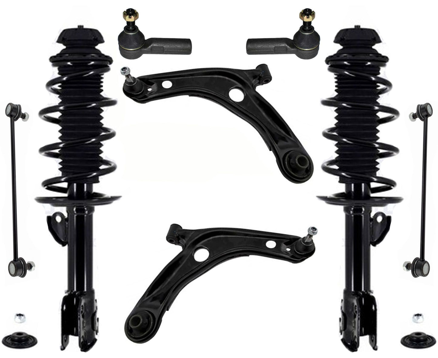 Brazos de control inferiores del puntal de resorte helicoidal completo delantero para Toyota Prius C 2016-2019