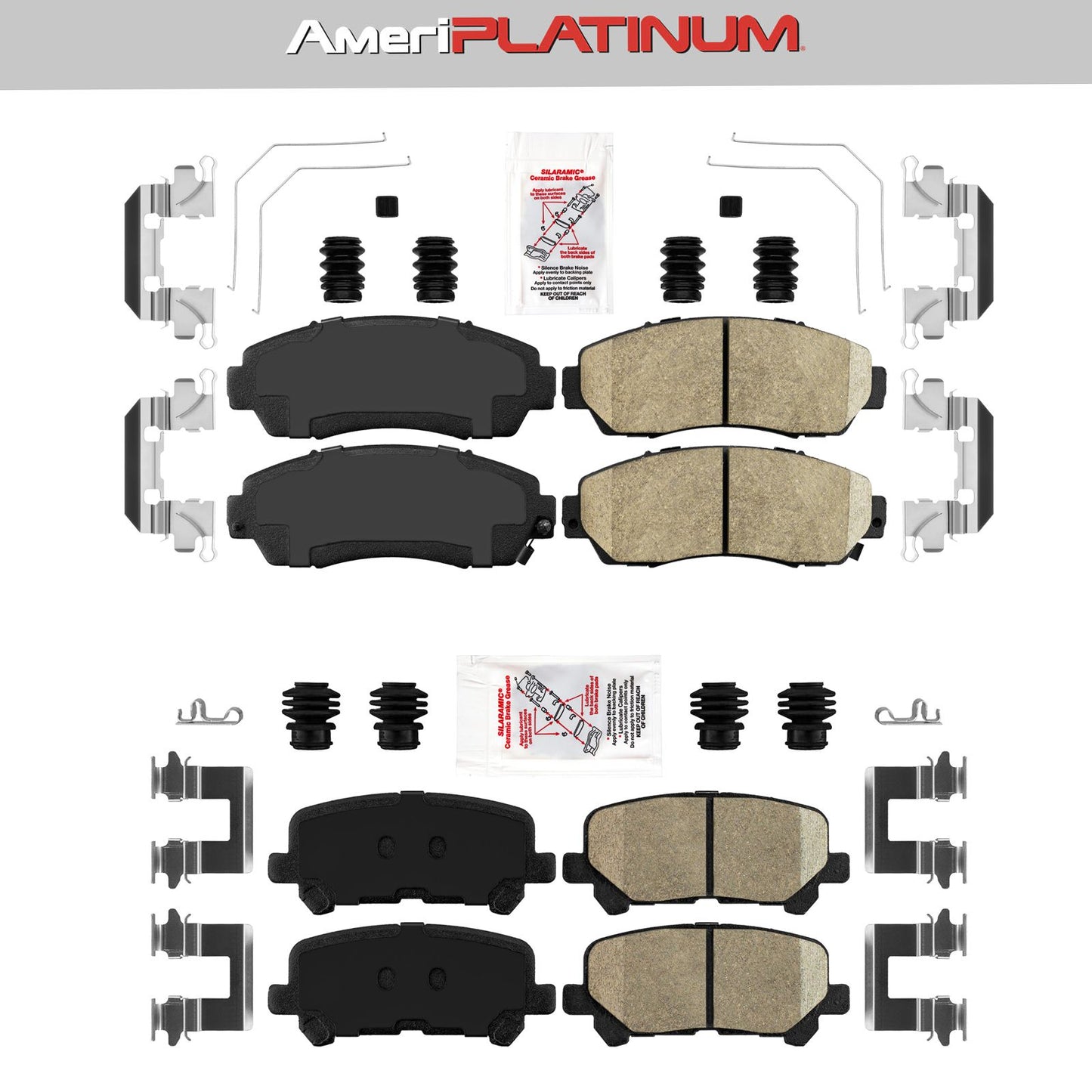 Brake Pads Honda Odyssey Ceramic Front + Rear Brake Pads Fits 2012 - 2016 2017