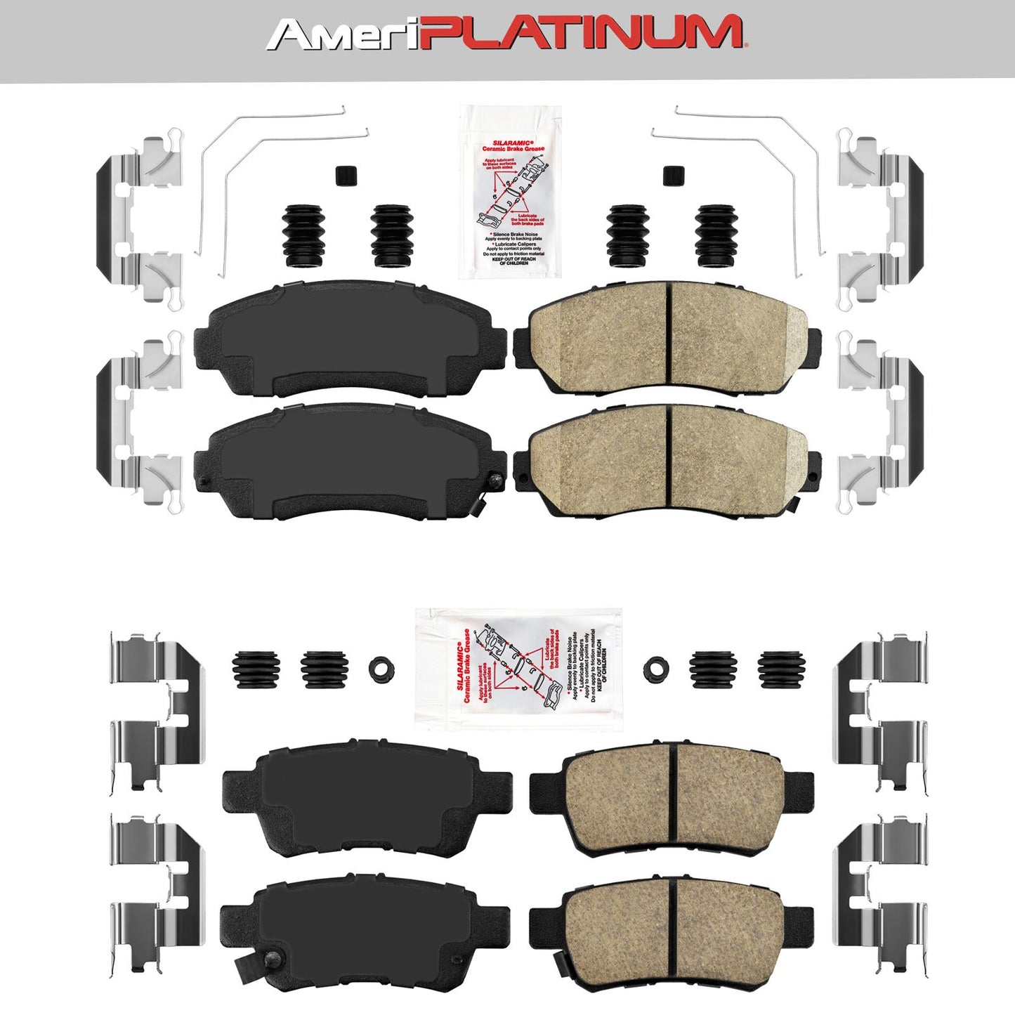 2005- 2010 Honda Odyssey Pastillas de freno delanteras de cerámica + traseras para 2006 2007 2008 2009