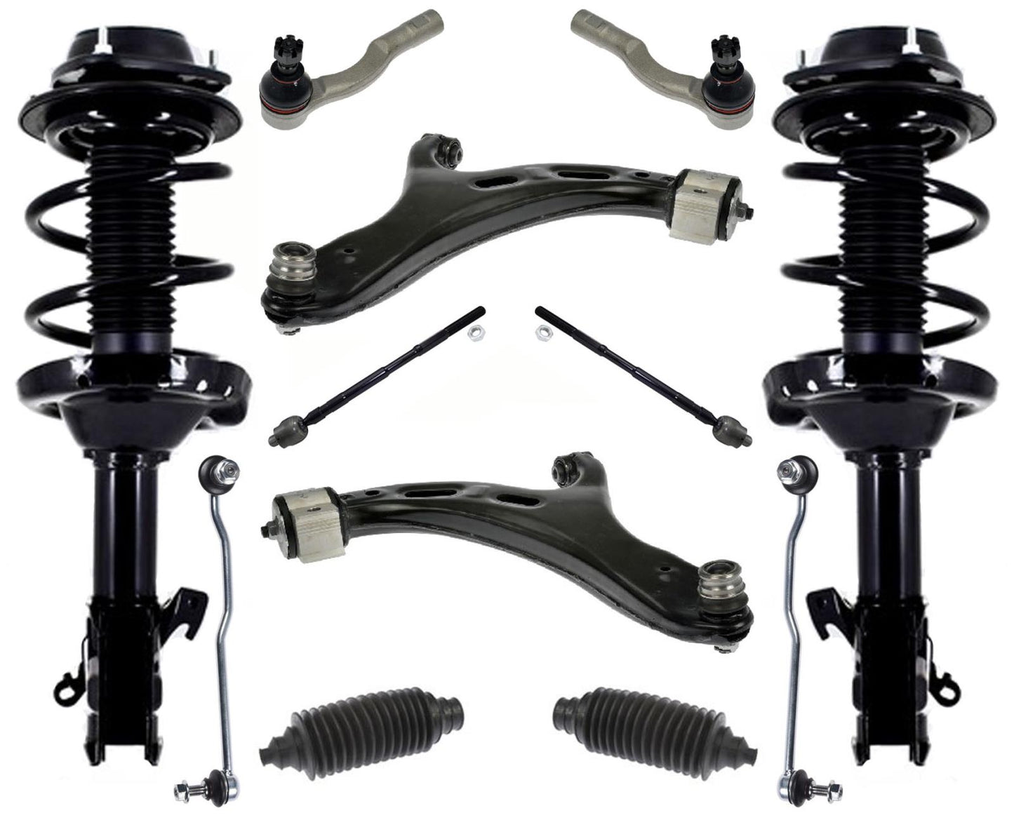 Front Complete Struts Lower Control Arms Tie Rods For Subaru Legacy 2015-2017