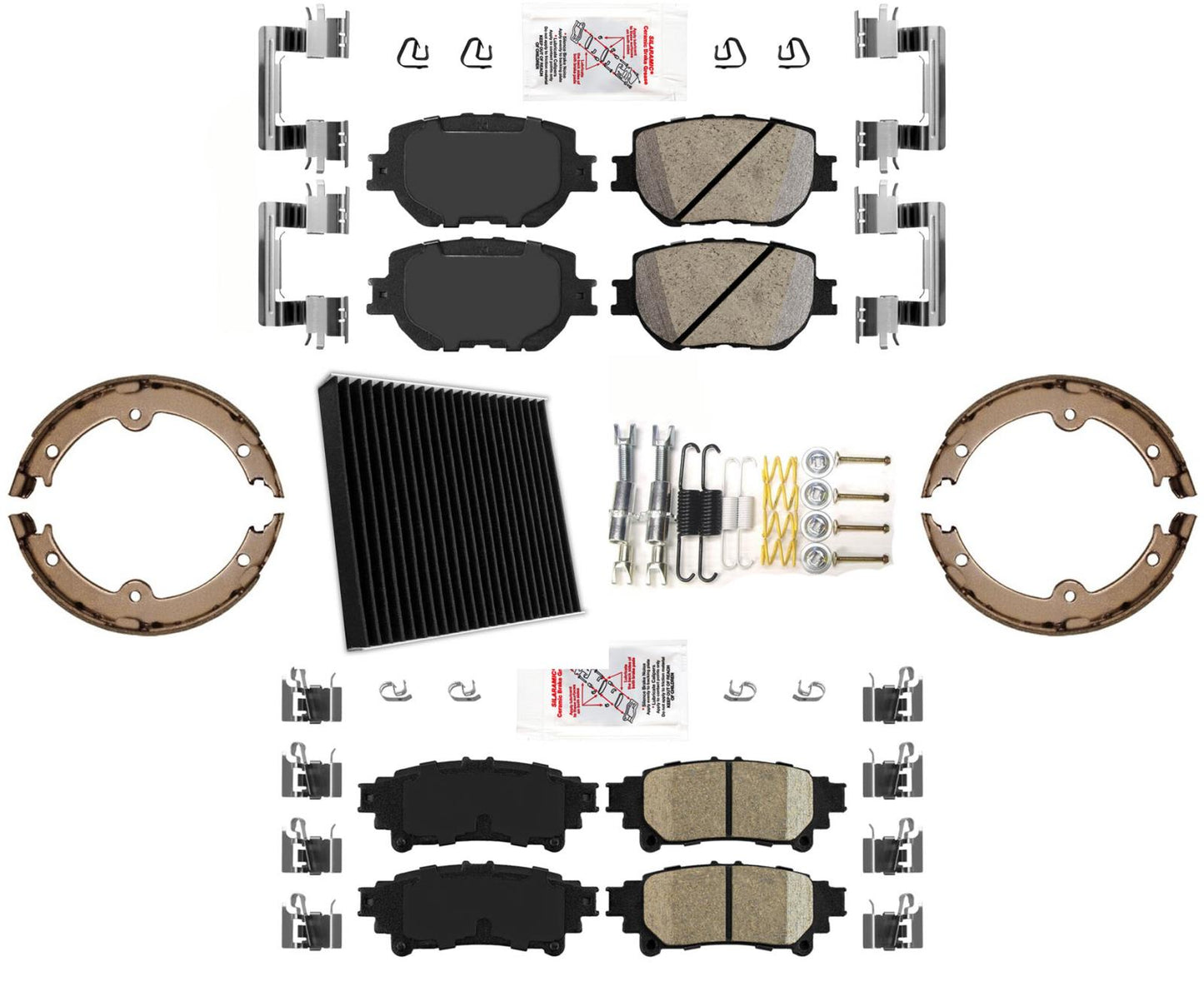 Kit de pastillas de freno de cerámica delanteras y traseras para Lexus IS250 2014-2015 con tracción total