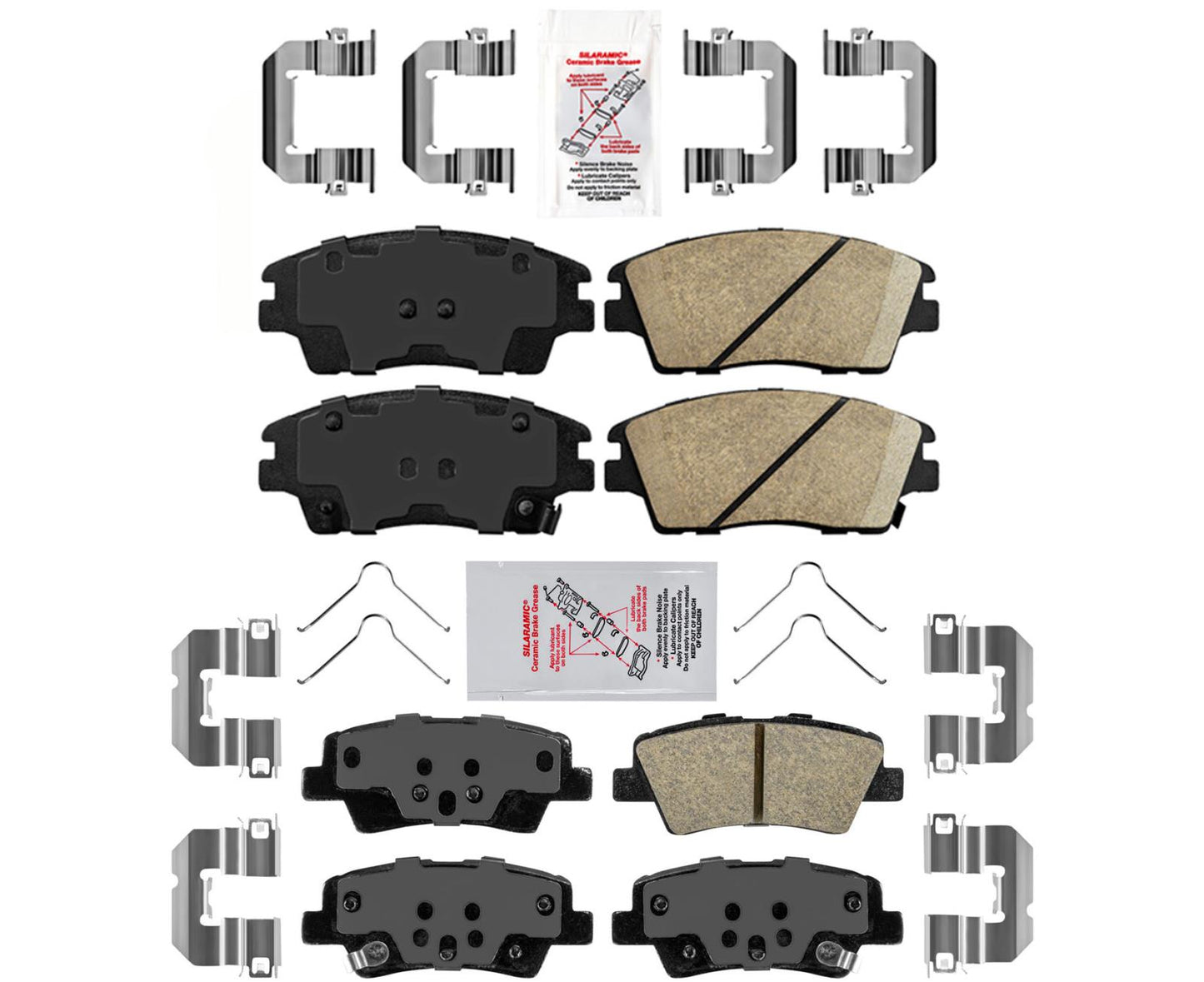 Pastillas de cerámica AmeriBrake Platinum para Hyundai Tucson 19-21 con estacionamiento eléctrico