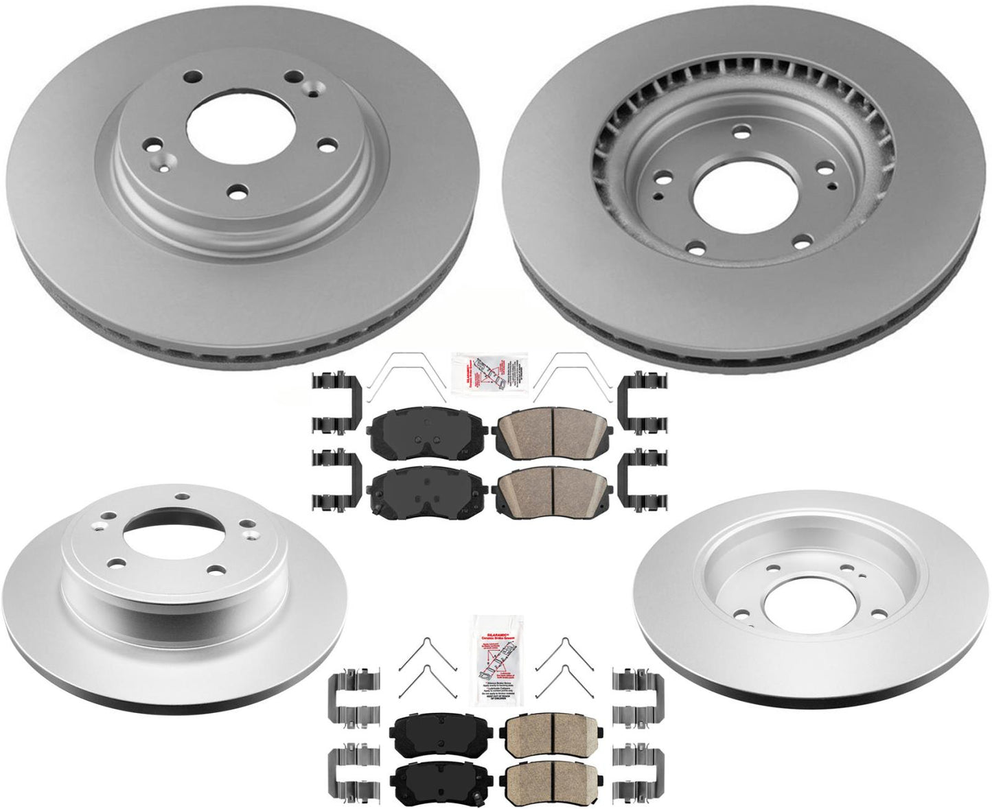 F&R Disc Brake Rotors Pads For 2016-2019 Kia Optima 1.6L W Manual parking brake