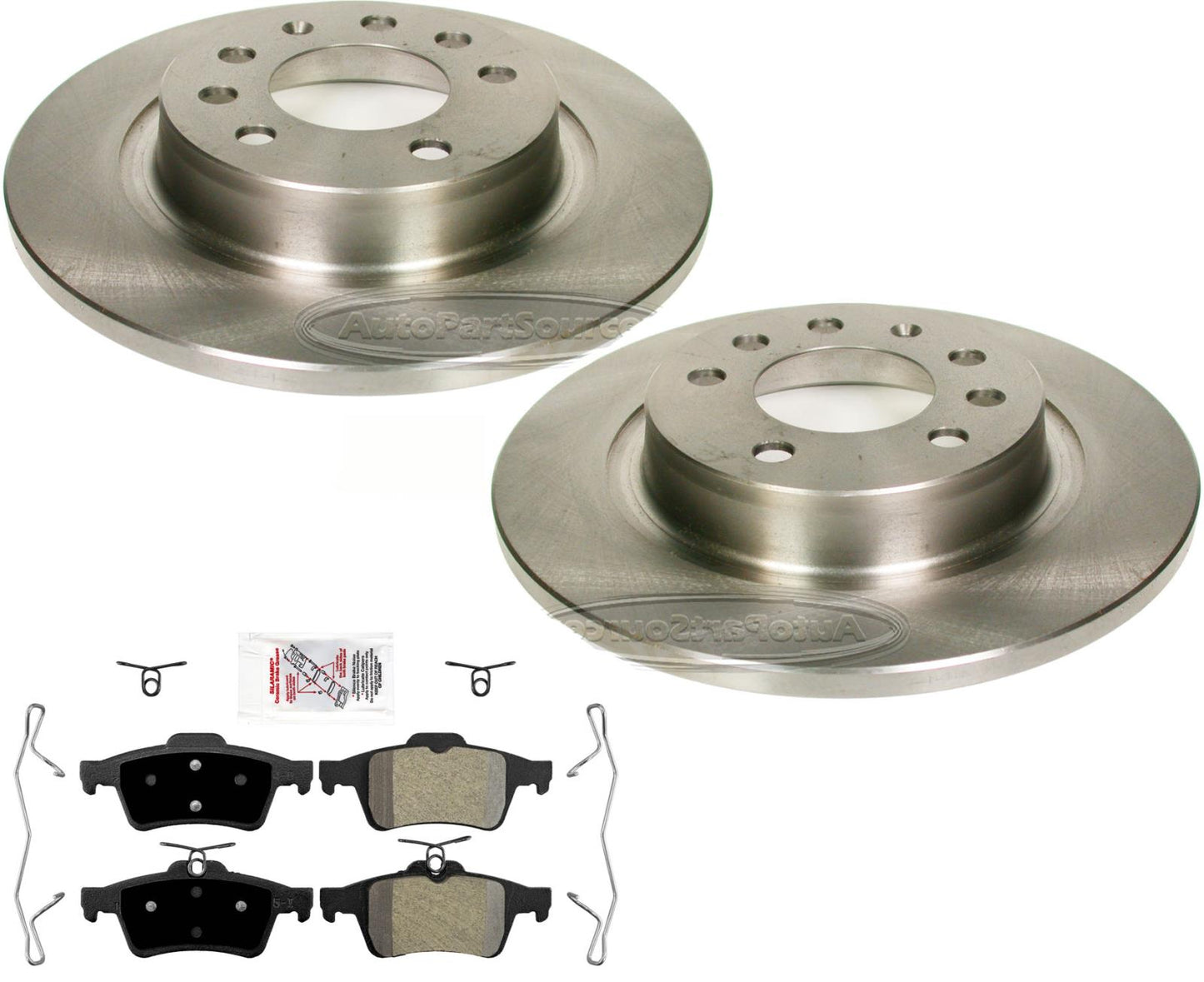Rear Disc Brake Rotors and Brake Semi Metallic Pads For Pontiac Solstice 06-09