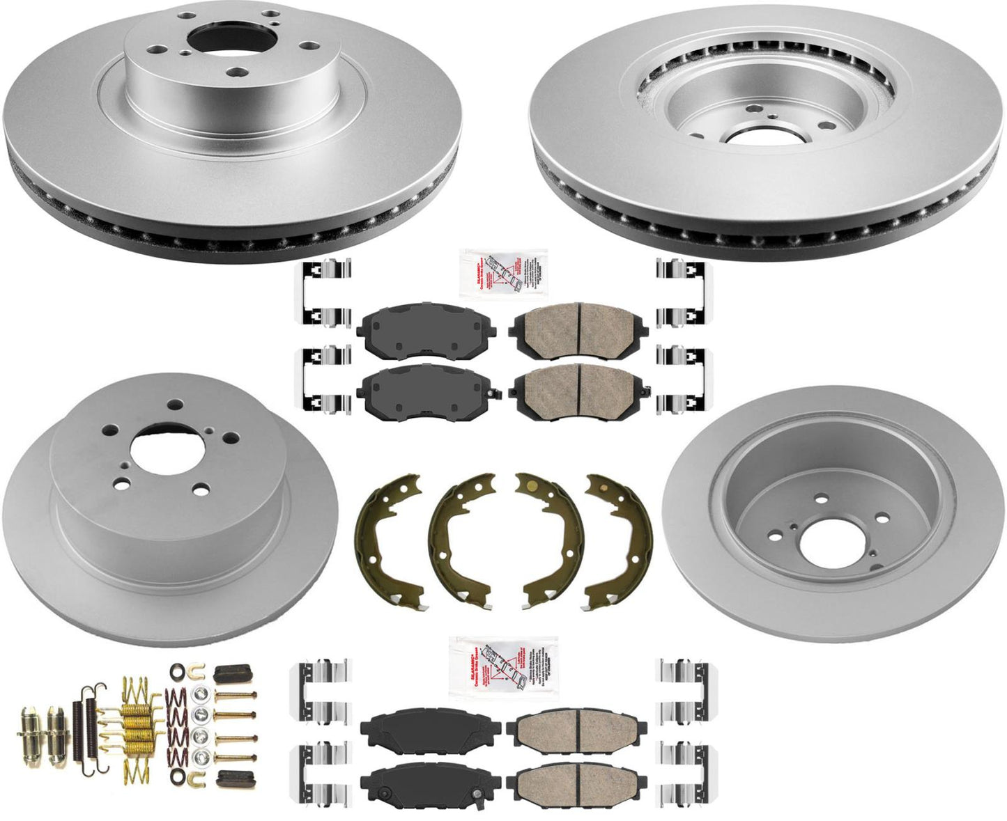 AmeriBRAKES Pastillas de rotores de freno de disco delantero R recubiertas para Subaru Legacy 2.5i 06-09