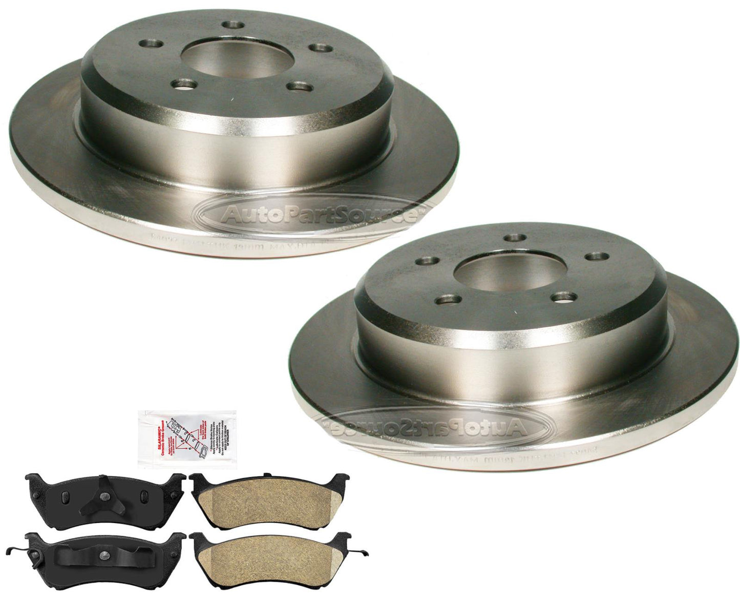 Rotores y pastillas de freno de disco trasero para Lincoln Town Car trasero 96-02 con pinza de acero