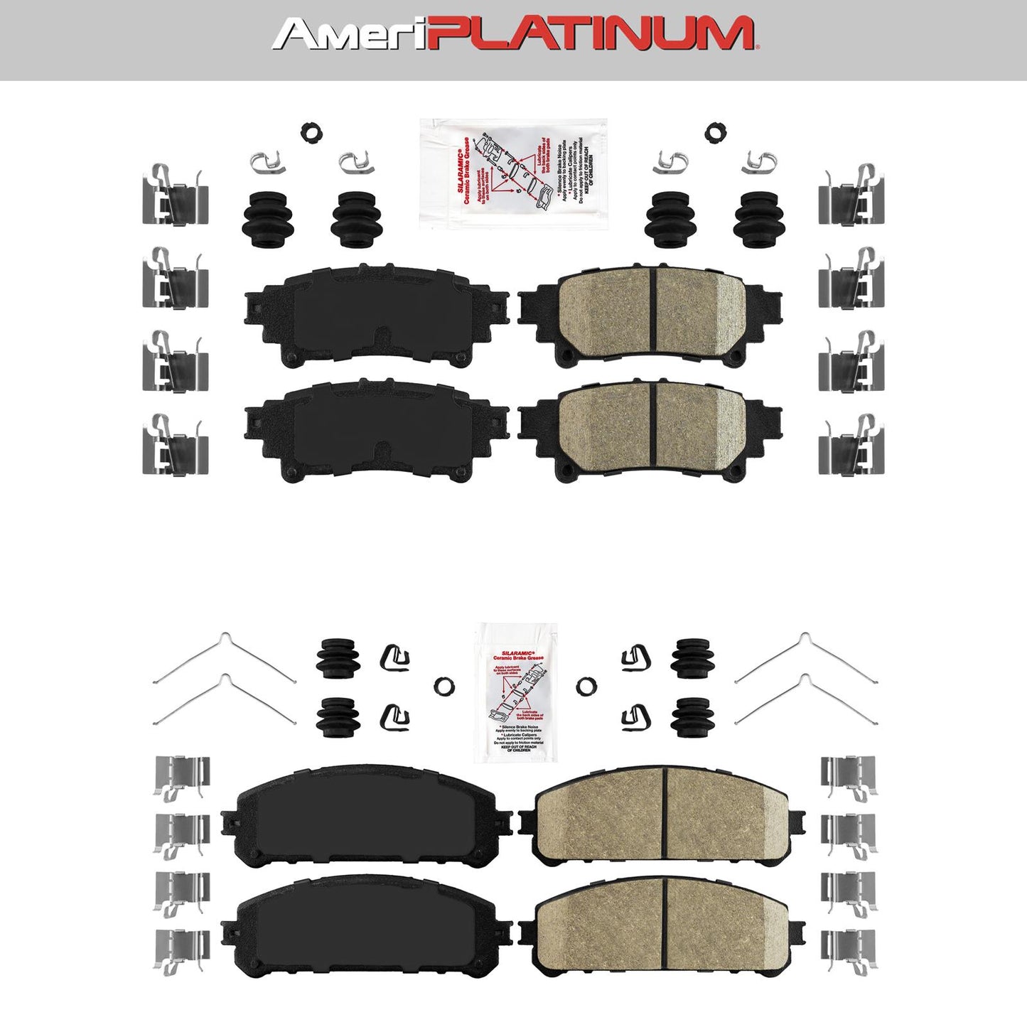 Pastillas de freno cerámicas delanteras + traseras para Toyota Sienna Highlander RX350 RX450h