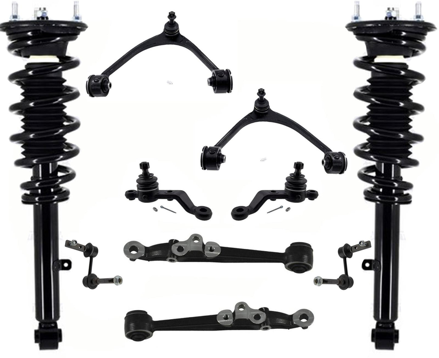 Front Complete Struts Upper & Lower Control Arms Links For 98-2005 Lexus GS300