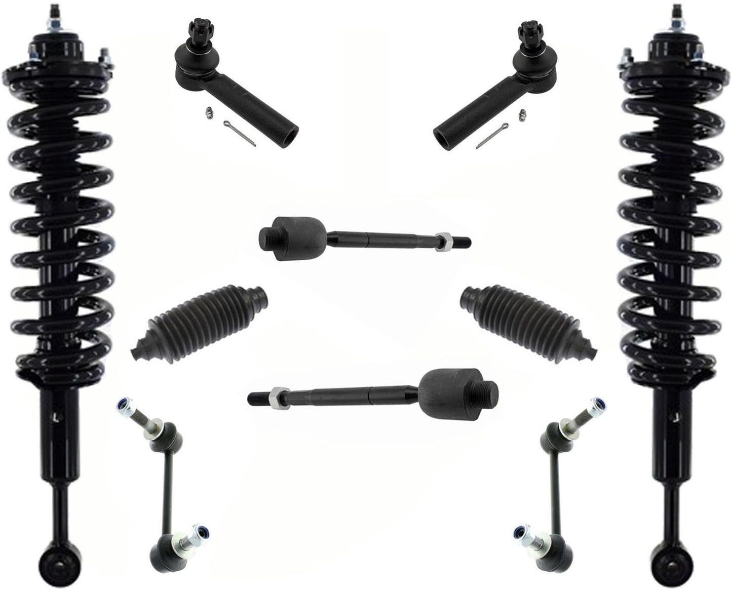 Front Struts Inner Outer Tie Rods Links For 10-21 Toyota 4Runner 4 Wheel Drive