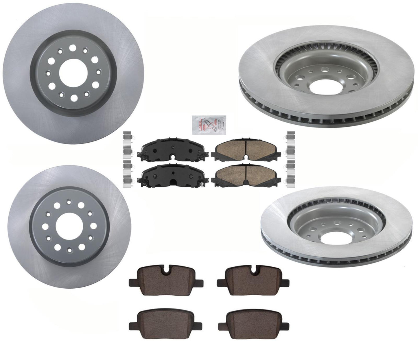 Rotores de freno de disco recubiertos Frt & Rr GEO y pastillas de cerámica para Cadillac XT5 2021-2022