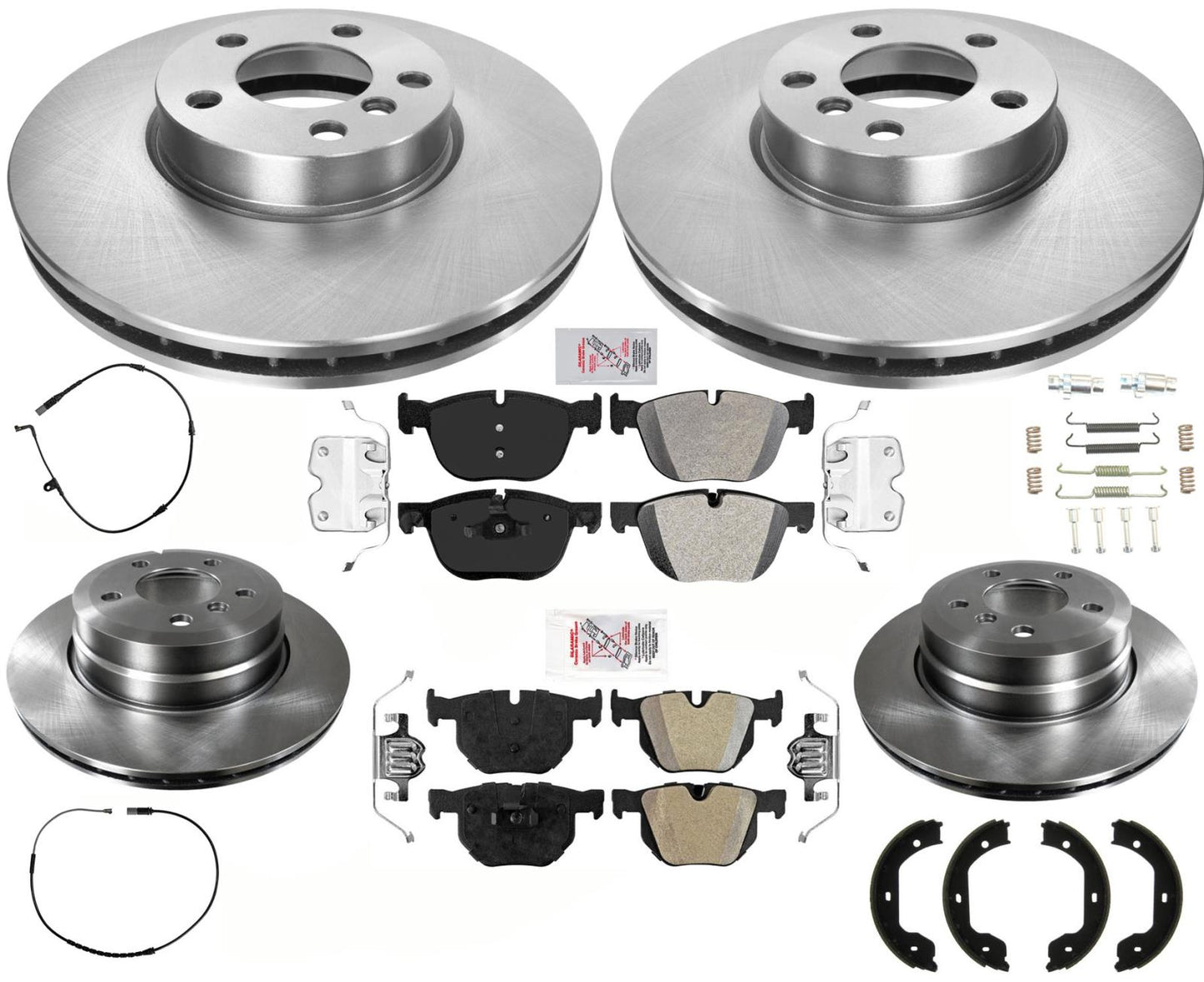 For 2007-2018 BMW X5 3.0L Front Disc Brake Rotors & AmeriPro Semi Metallic Pads