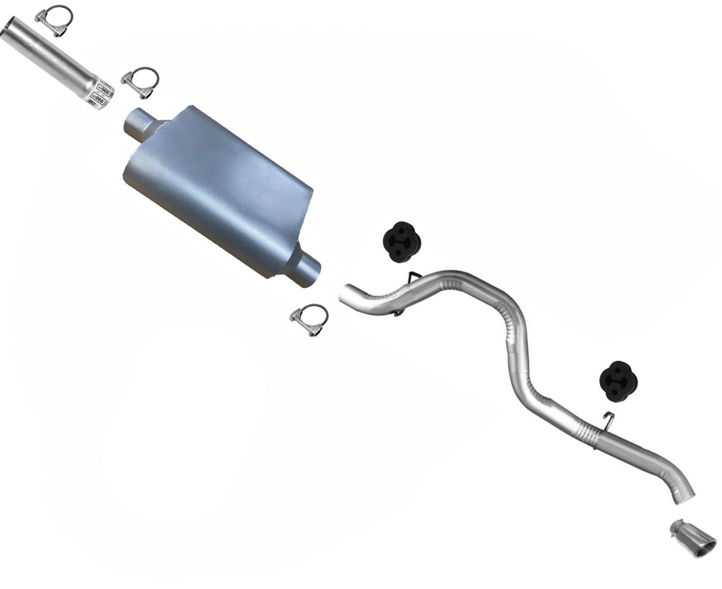 Tubo de escape de silenciador de aluminio de rendimiento de escape para Jeep Wrangler 1997-2006