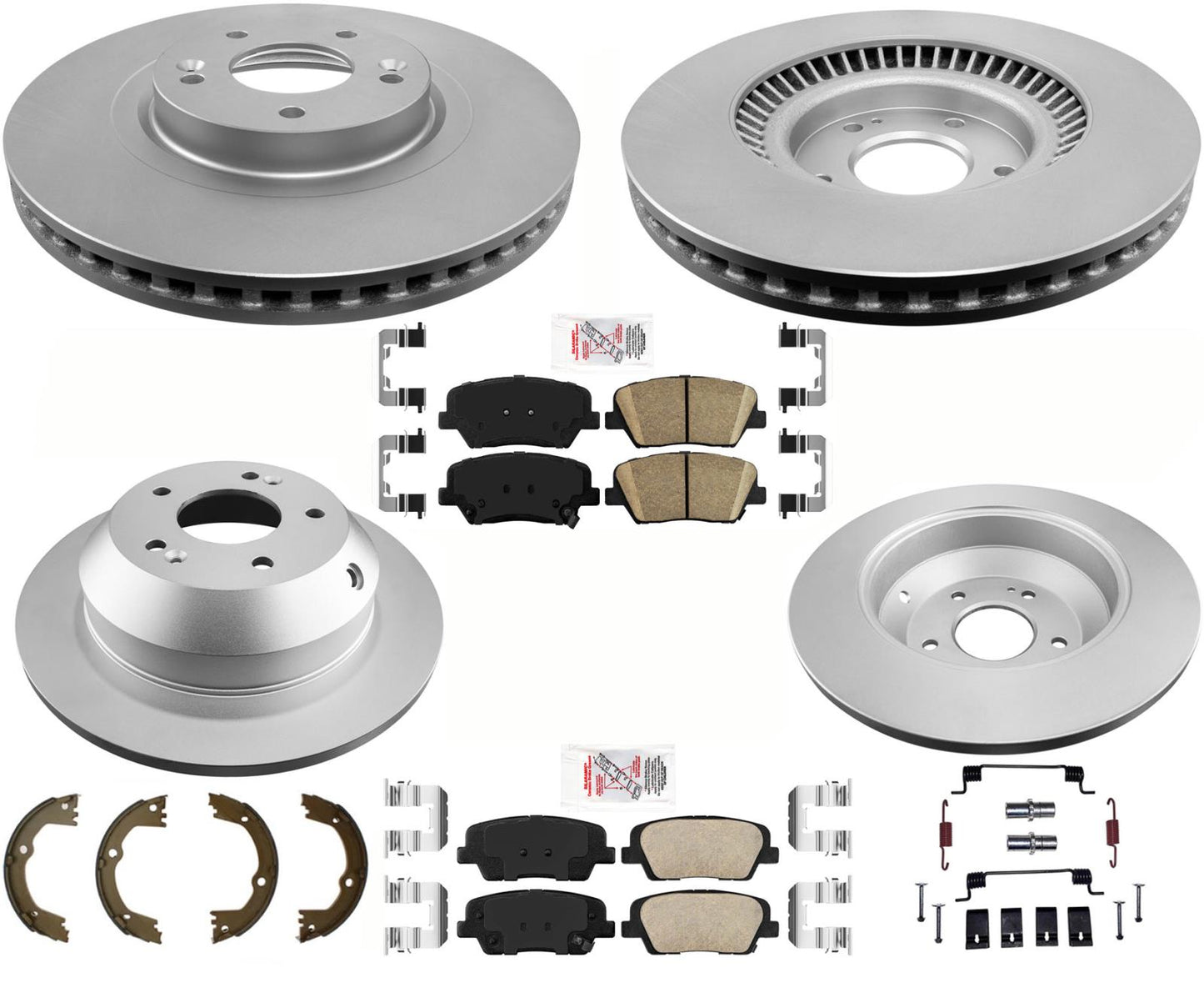 Pastillas de freno de disco recubiertas, zapatos de estacionamiento para Hyundai Santa Fe Sport 2013-16