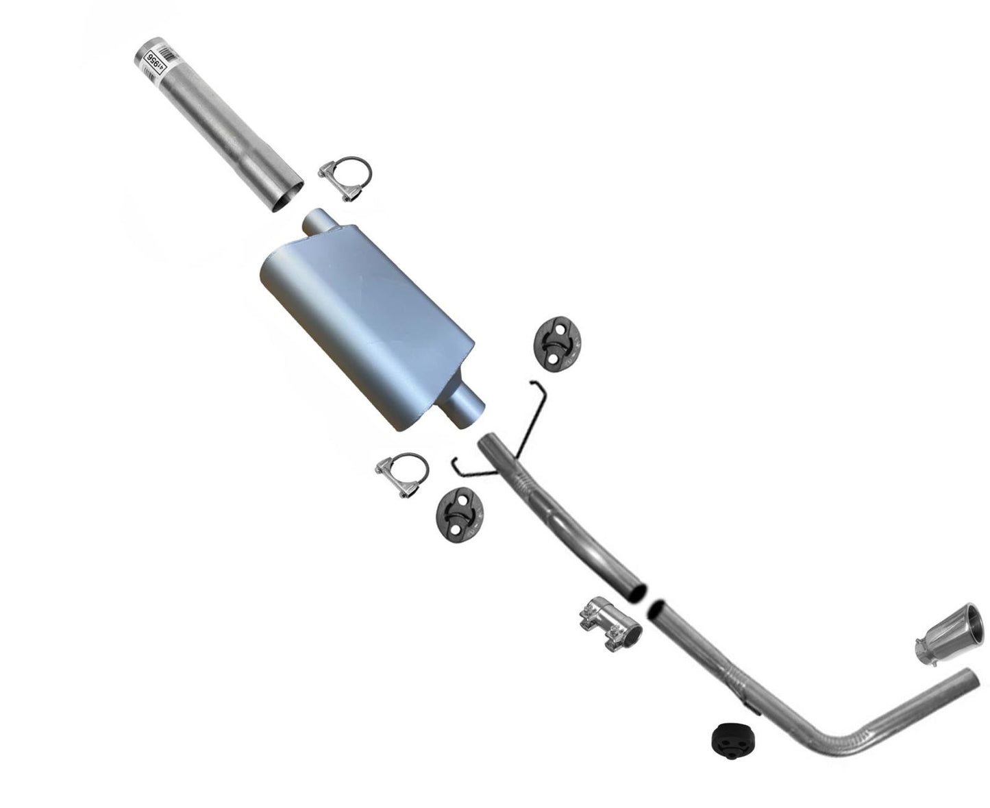Silenciador de rendimiento de escape, tubo de cola con punta cromada para Toyota Tundra 2000-2006