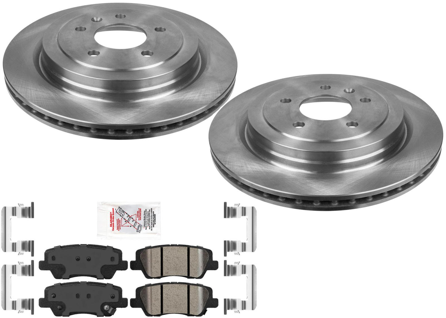 Rotores de freno de disco trasero y pastillas de freno de cerámica para Cadillac ATS 2013-2019