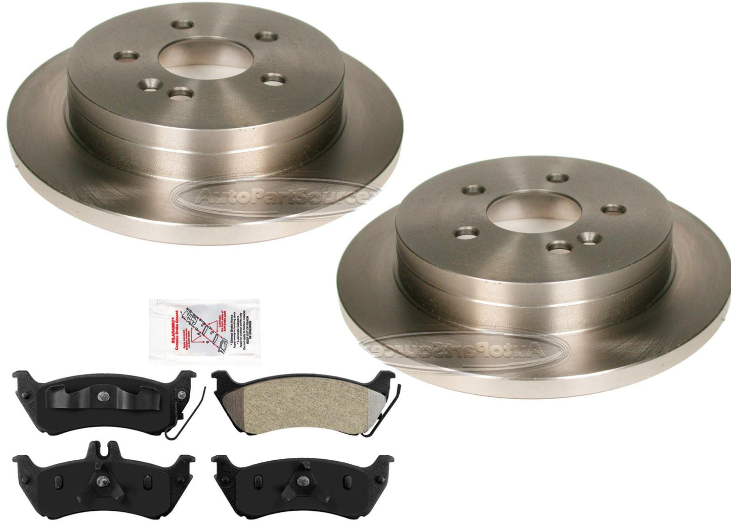 Rotores de freno de disco trasero y pastillas de freno metálicas para Mercedes Benz ML320 1999-2003