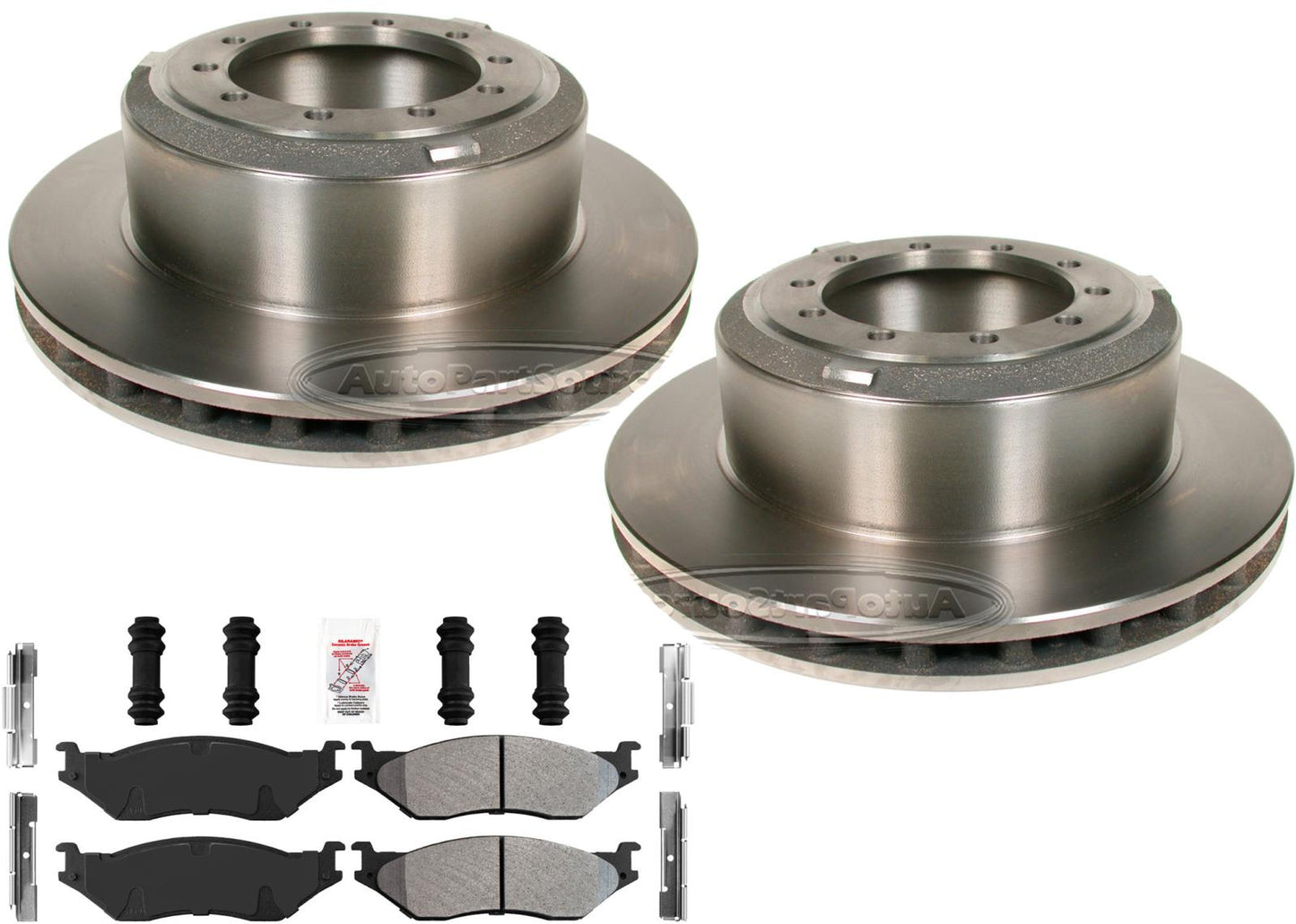 Rear Disc Brake Rotors and Brake Pads for 2002-2004 Ford F-450 Super Duty