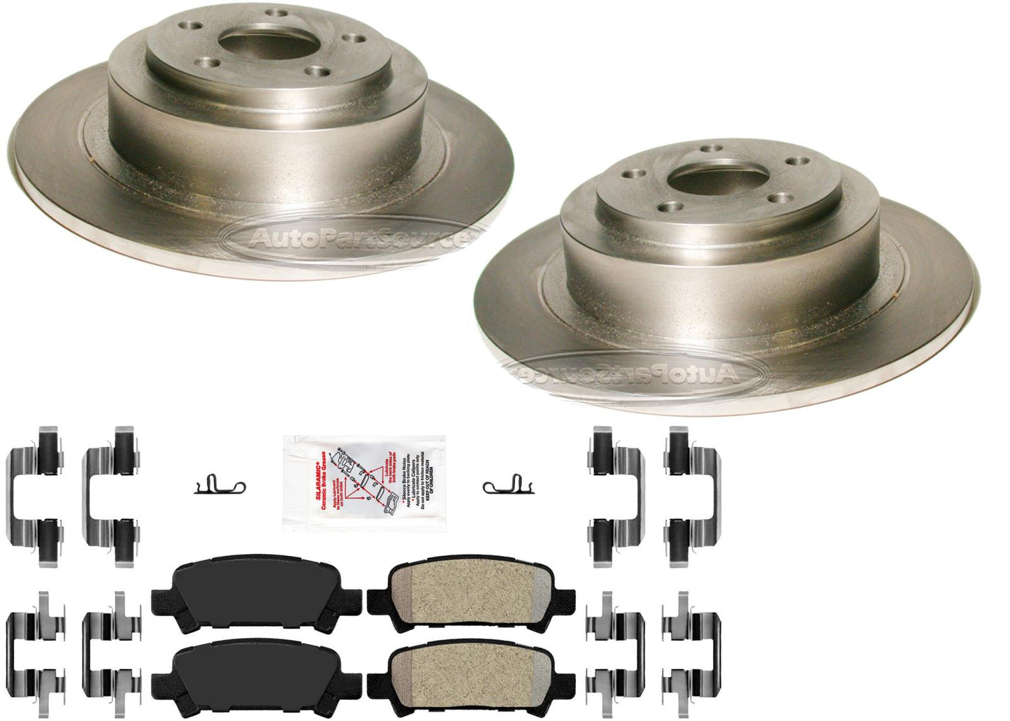 Rear Disc Brake Rotors and Semi Metallic Brake Pads for 2003-2006 Subaru Baja