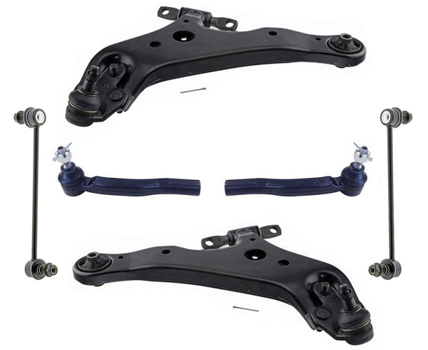 100% New 6pc Kit Front Lower Control Arms Tie Rods Links for Toyota Venza 09-16