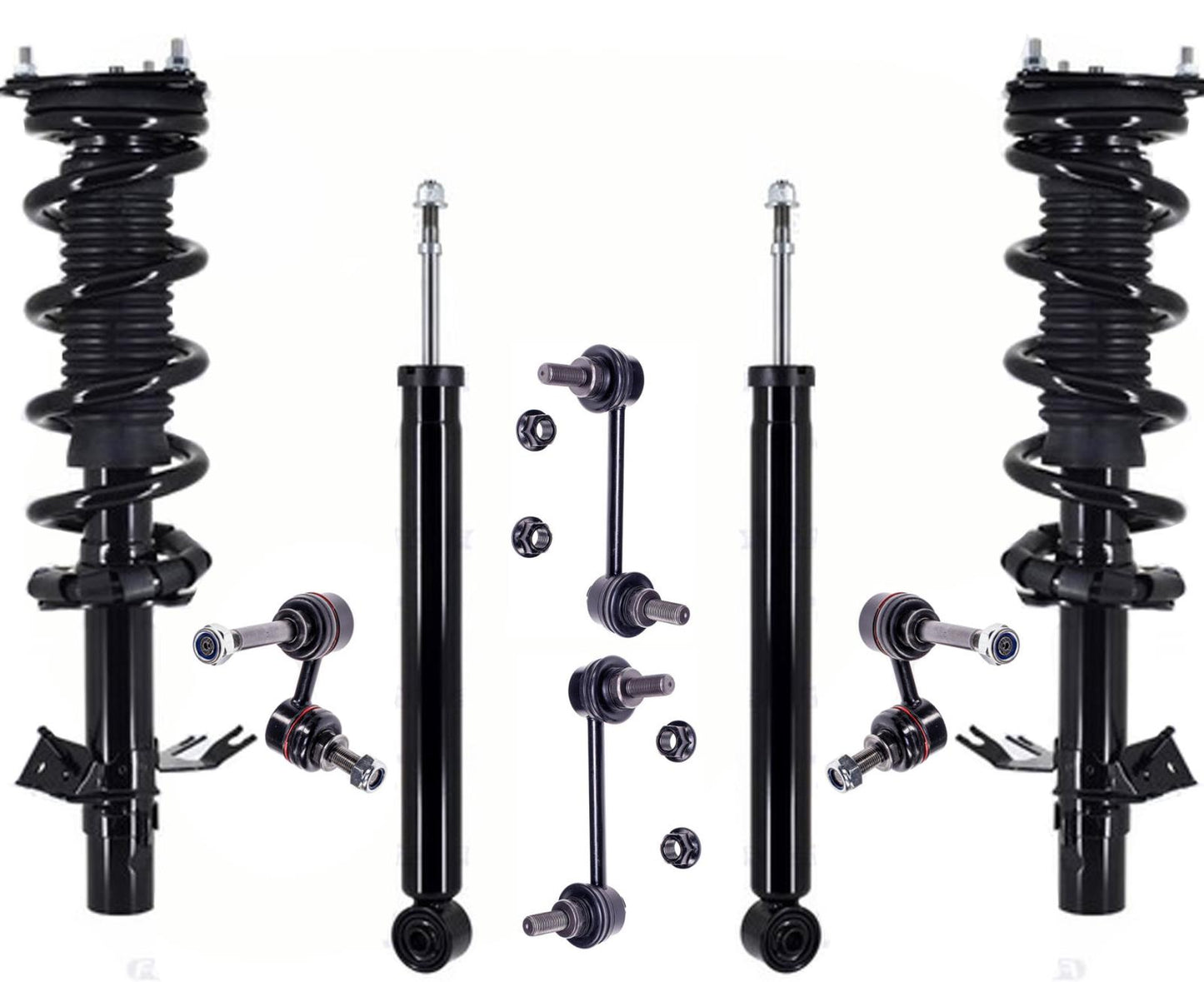 Front Struts Rear Shocks & Links For 14-2017 Infiniti QX70 3.7L All Wheel Drive