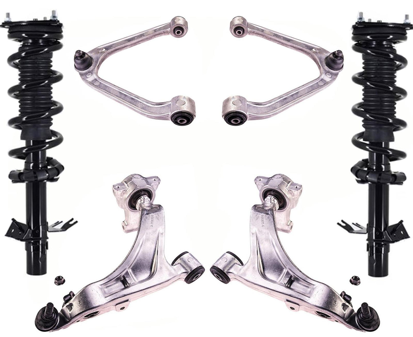 Front Struts Upper & Lower Control Arms For 14-17 QX70 3.7L All Wheel Drive