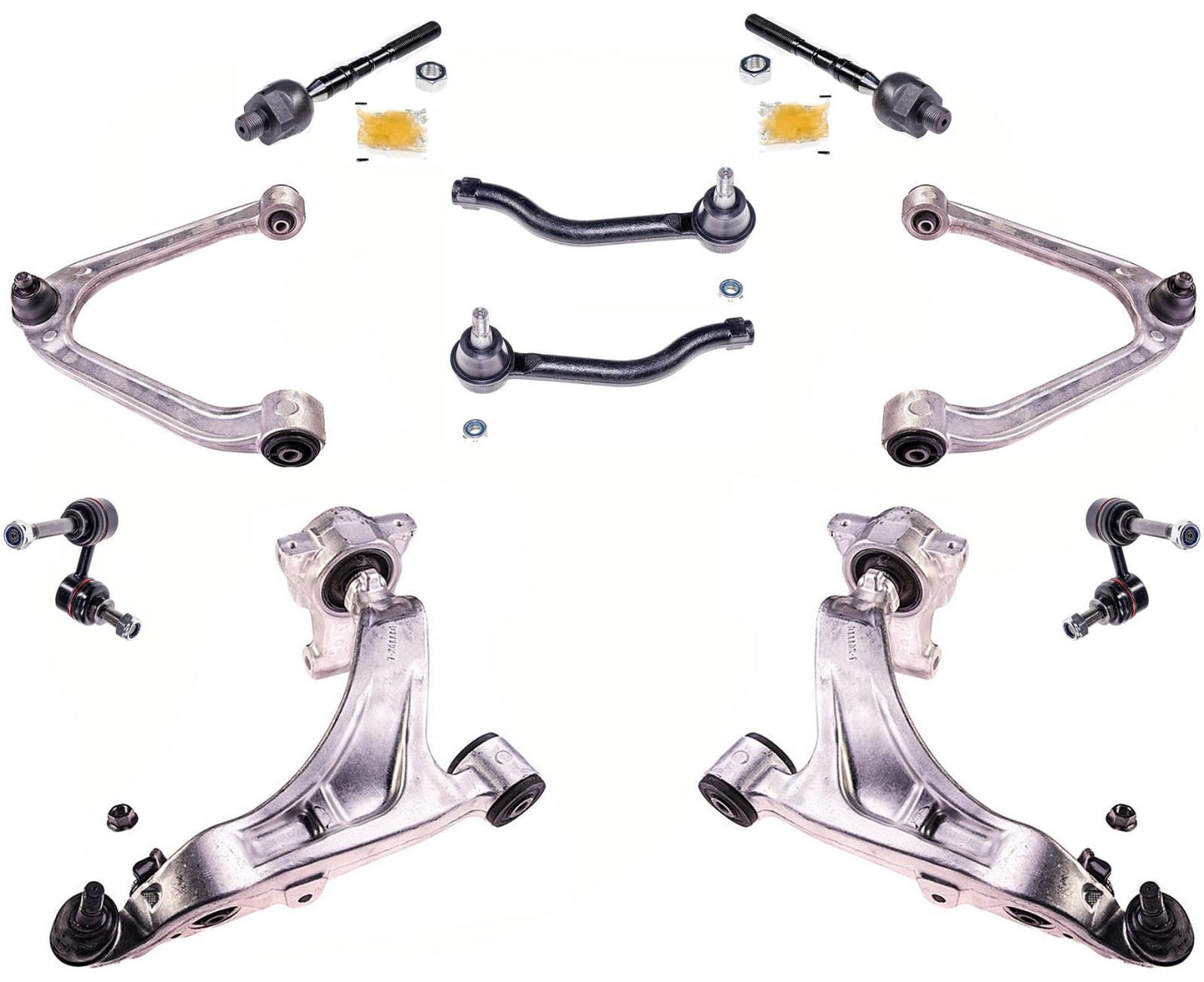 Front Lower & Upper Control Arms Tie Rods & Links For 2014-2017 Infiniti QX70