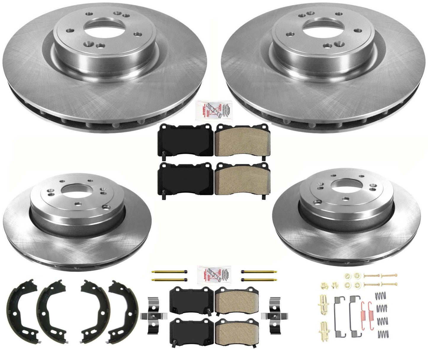 Disc Rotors & Brake Pad w Brembo 4 Piston for Hyundai Genesis Coupe 2010-2016
